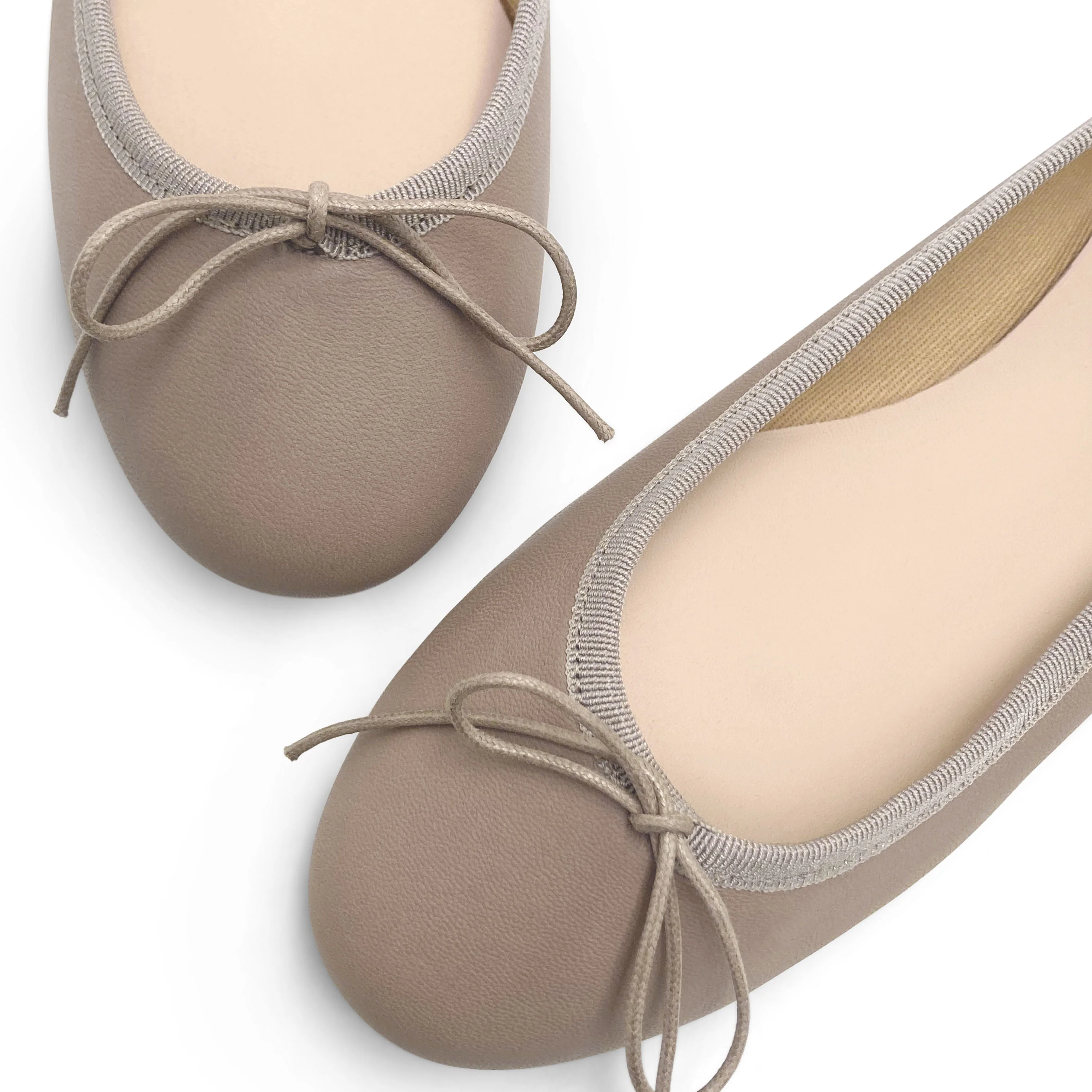 Dove gray leather ballet flats - Image 3