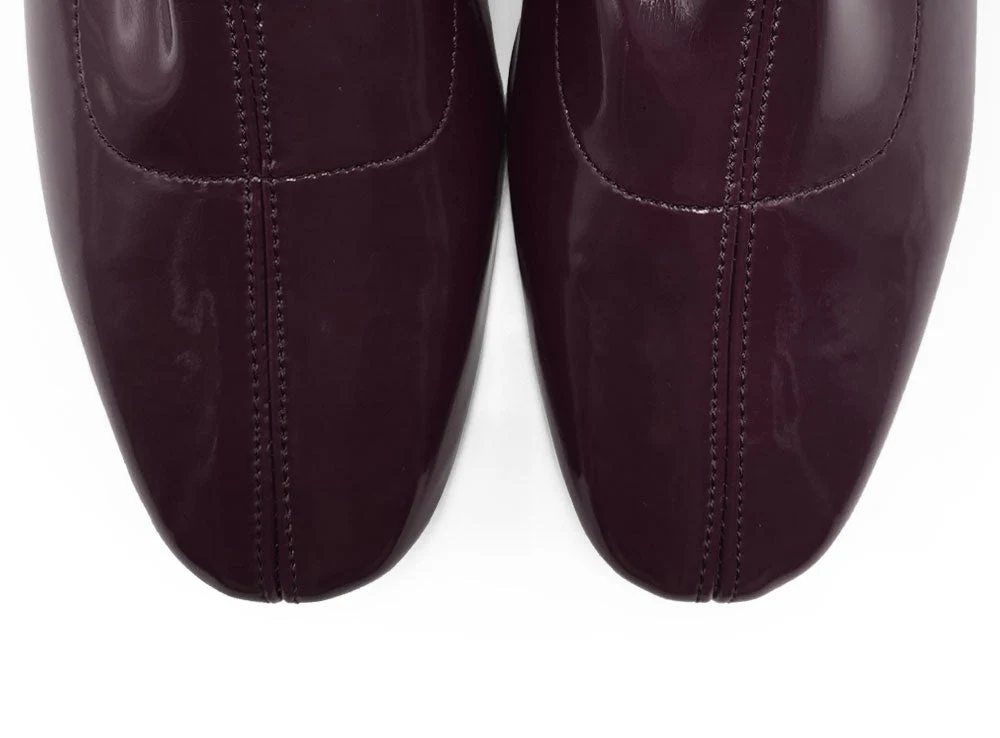 Eggplant patent ankle boots with stretch sock fit - Image 5
