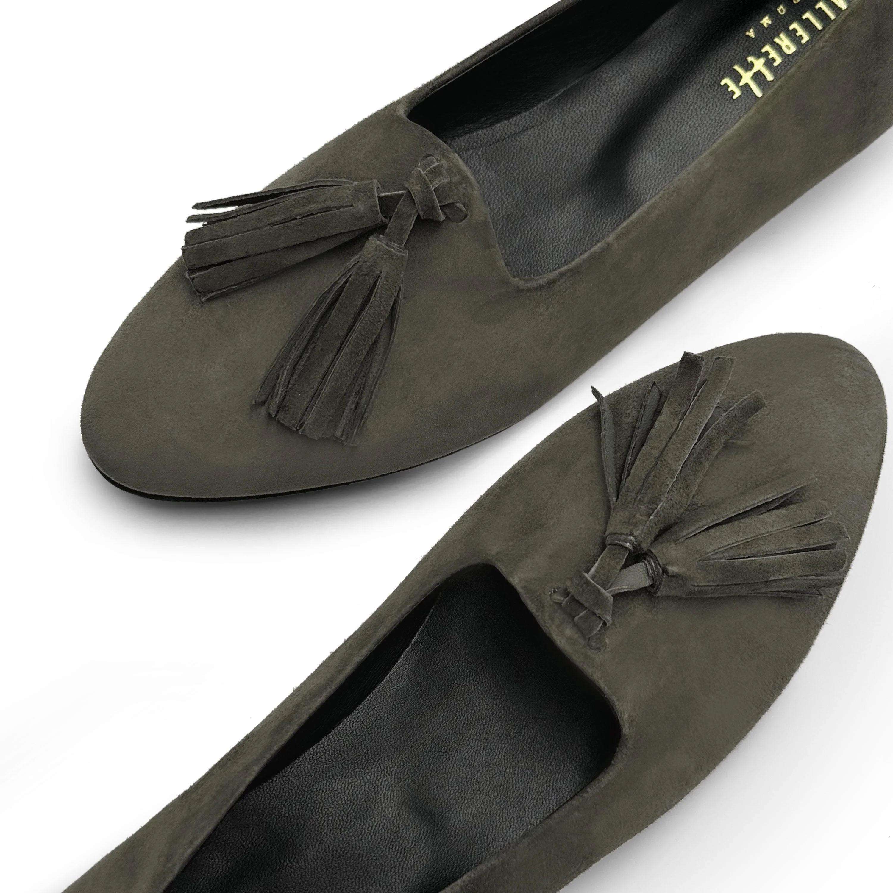 Forest green women moccasins with tassels - Image 4