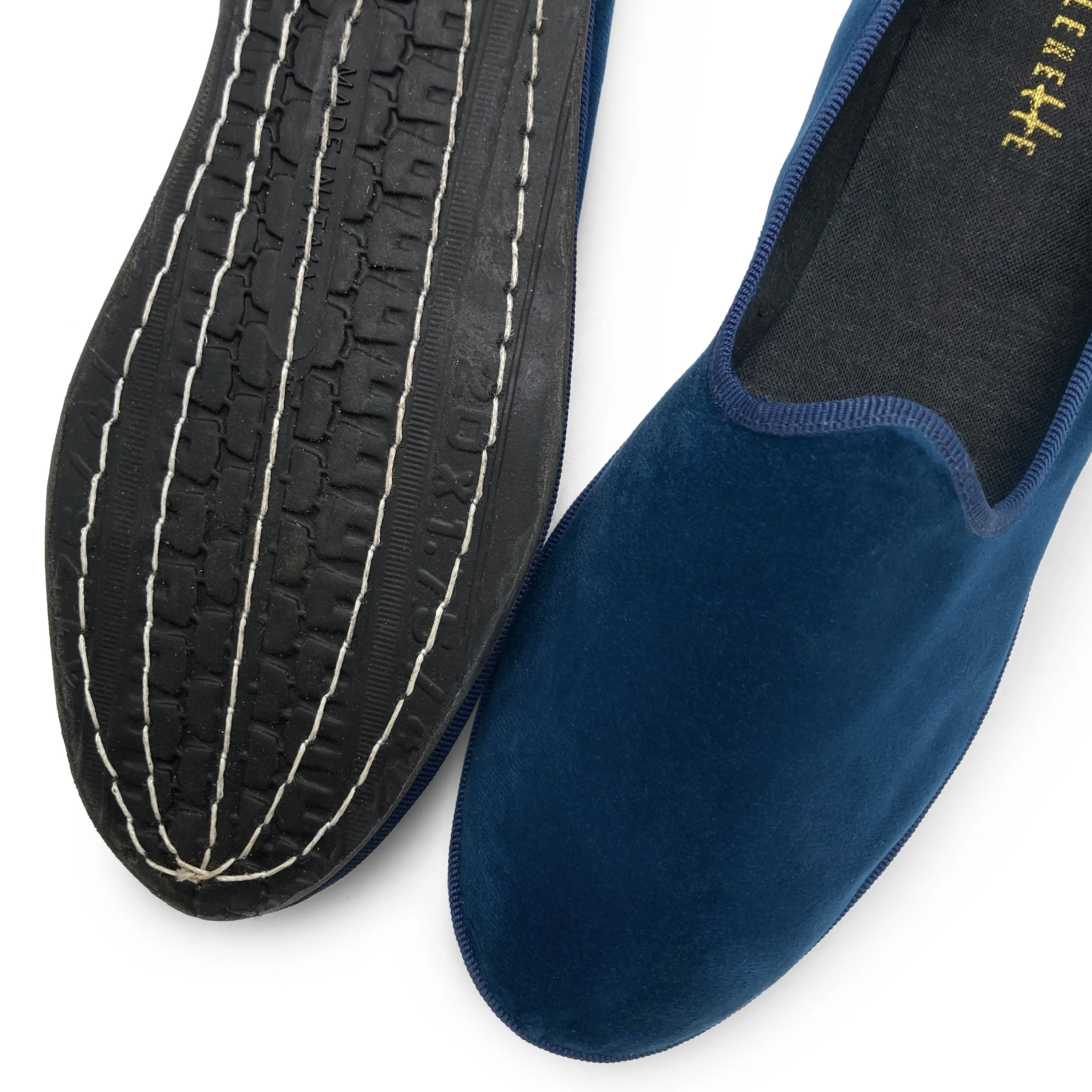 Friulane blue velvet slippers - Image 3