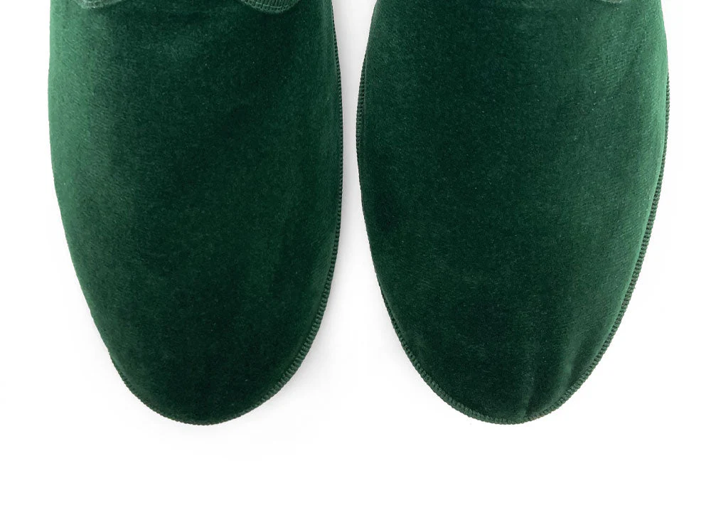 Friulane bottle green velvet slippers - Image 5