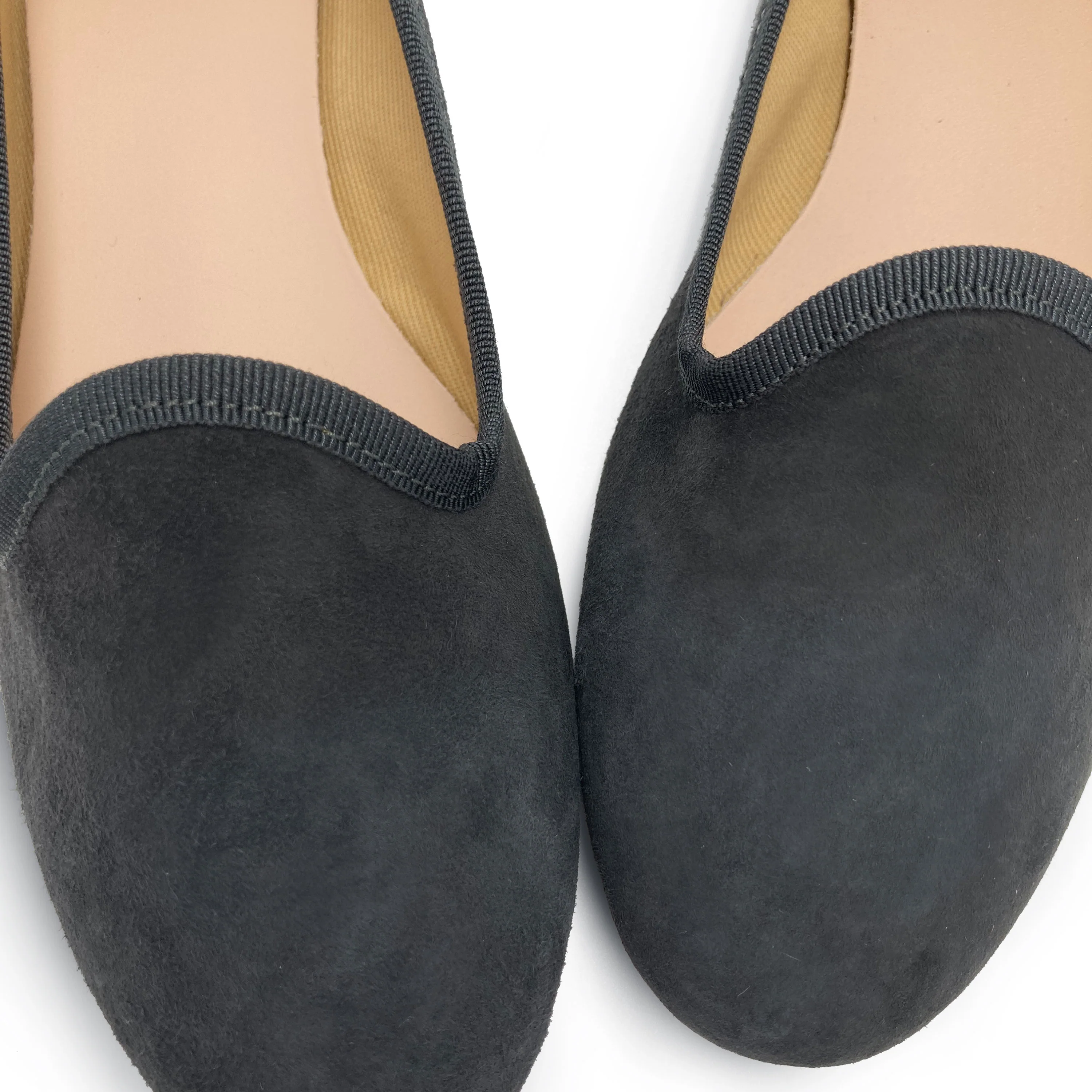 Gray women loafers in suede - Image 3