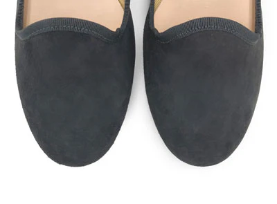Gray women loafers in suede - Image 5