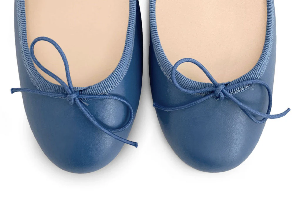 Indigo leather ballet flats - Image 5