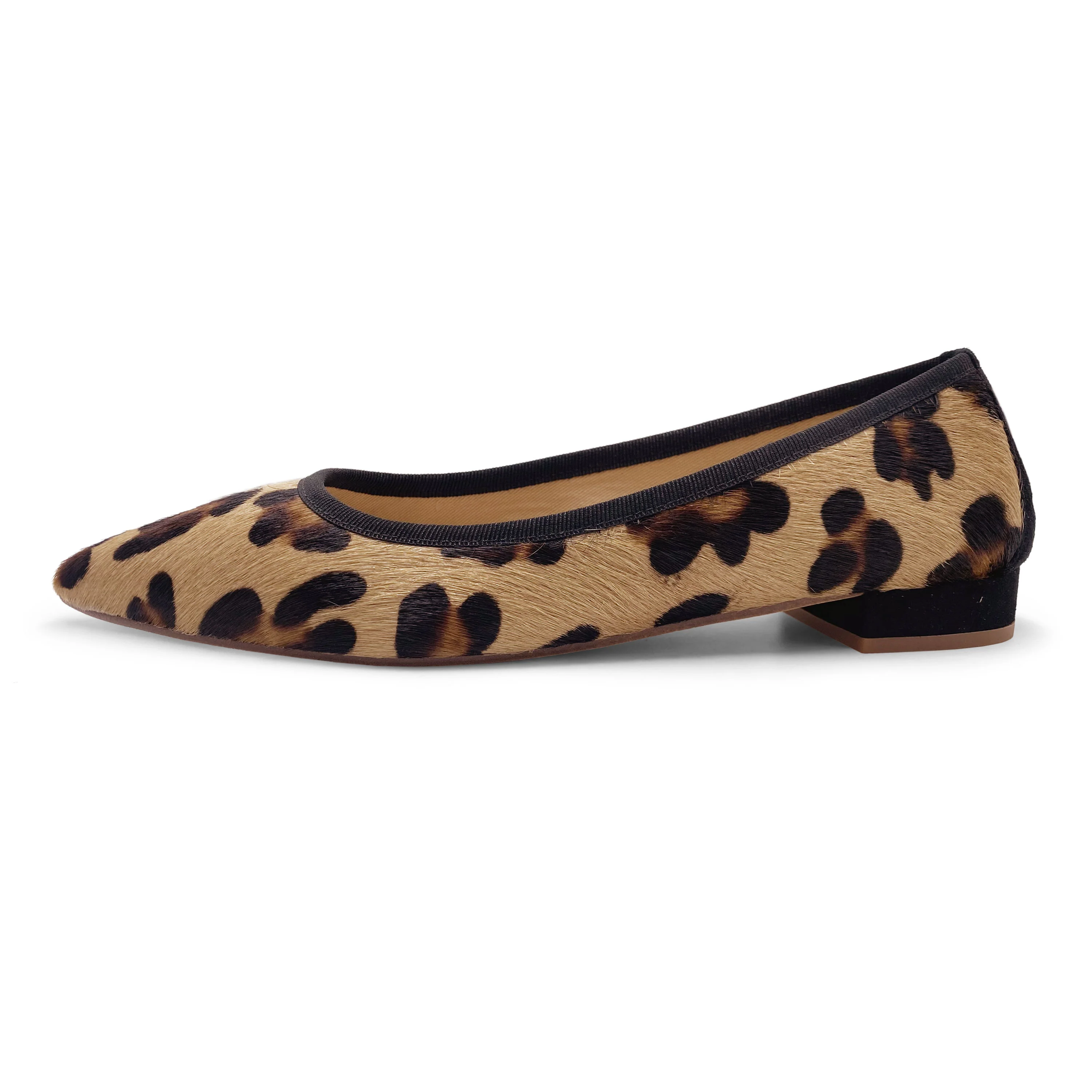 Leopard spotted calf hair pointed toe ballet flats - Image 3