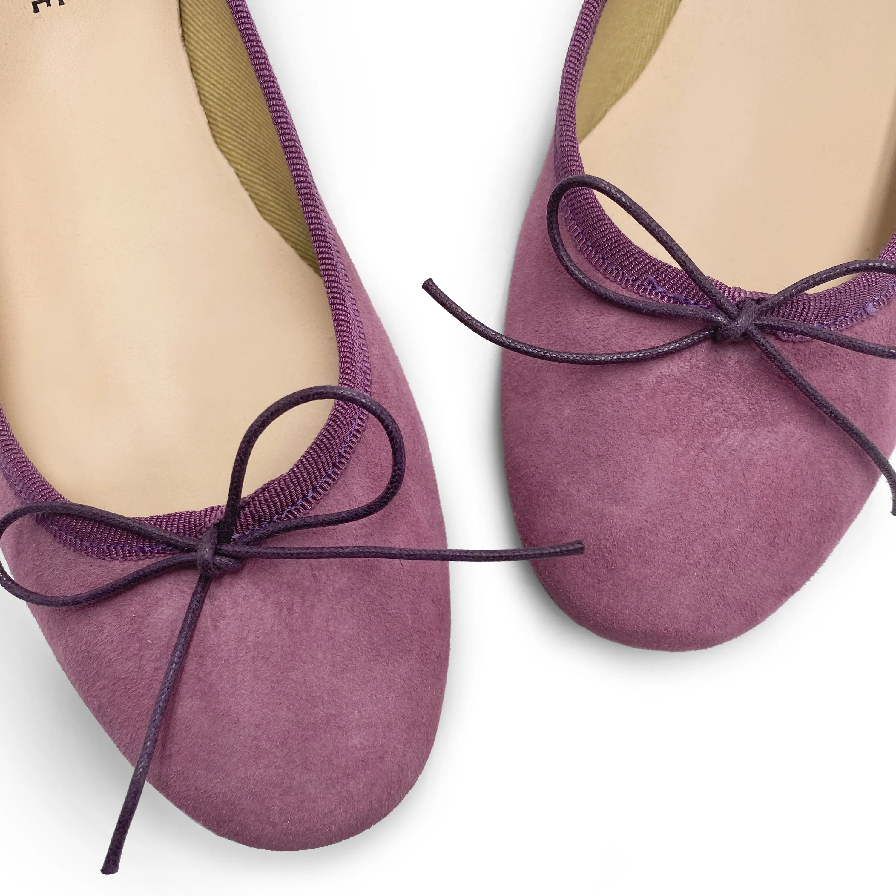 Lilac suede ballerinas with heel - Image 3