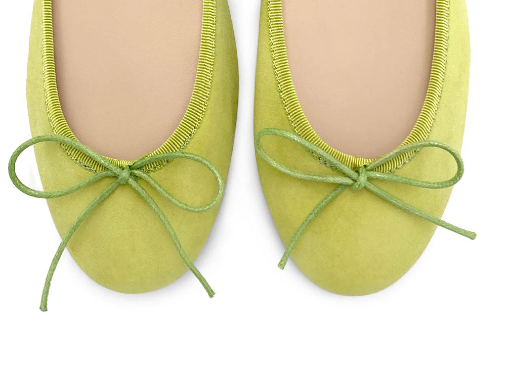 Lime green suede ballet flats - Image 5