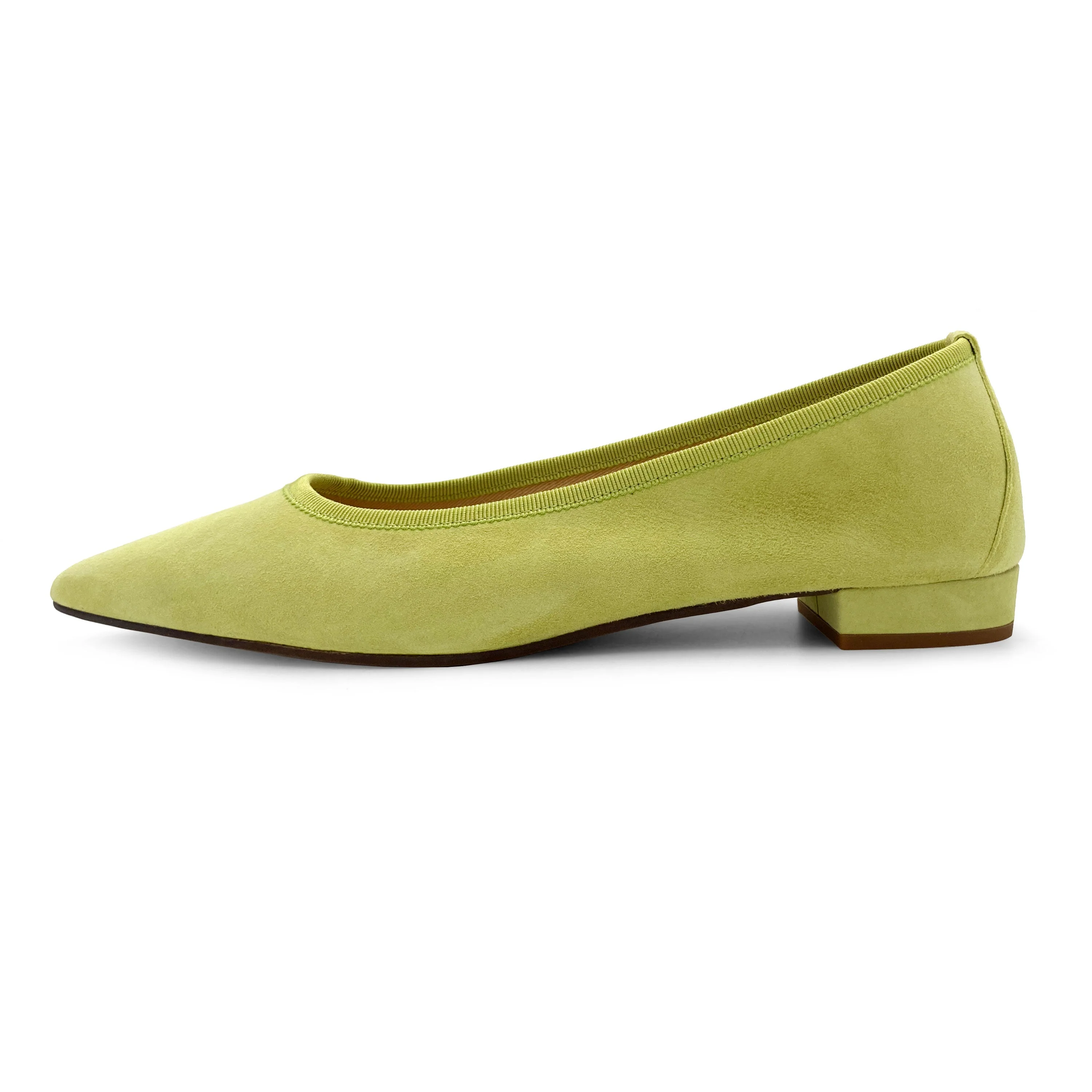 Lime green suede pointed ballet flats - Image 4