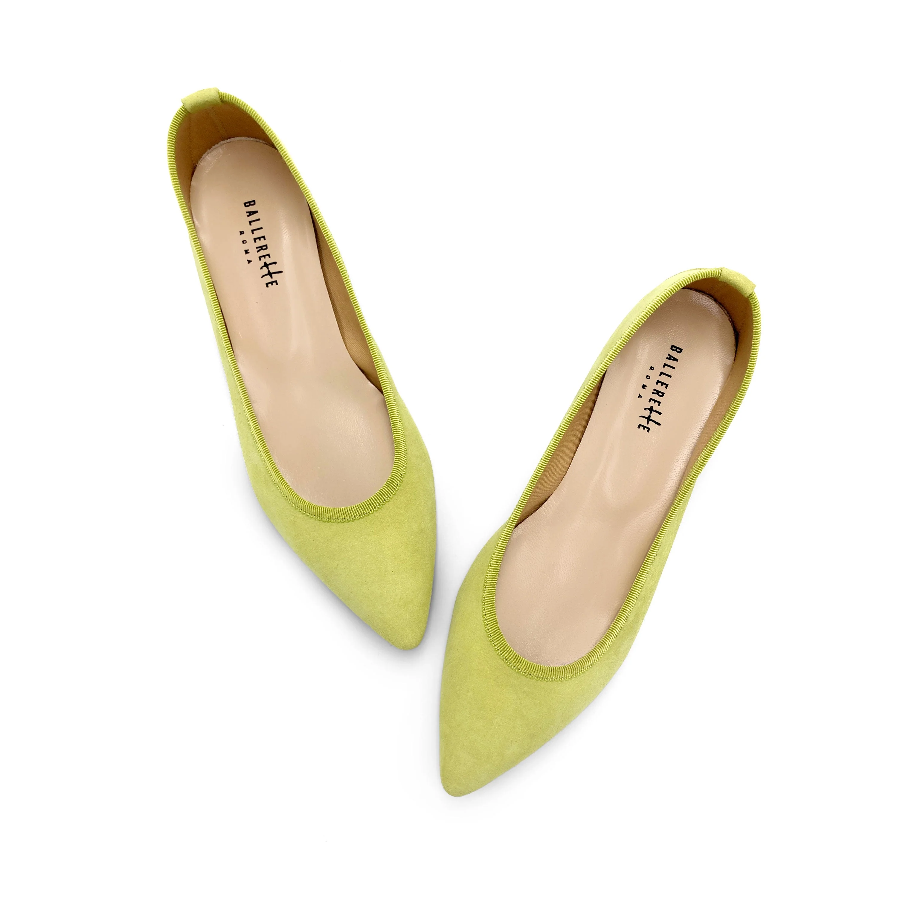 Lime green suede pointed ballet flats - Image 5