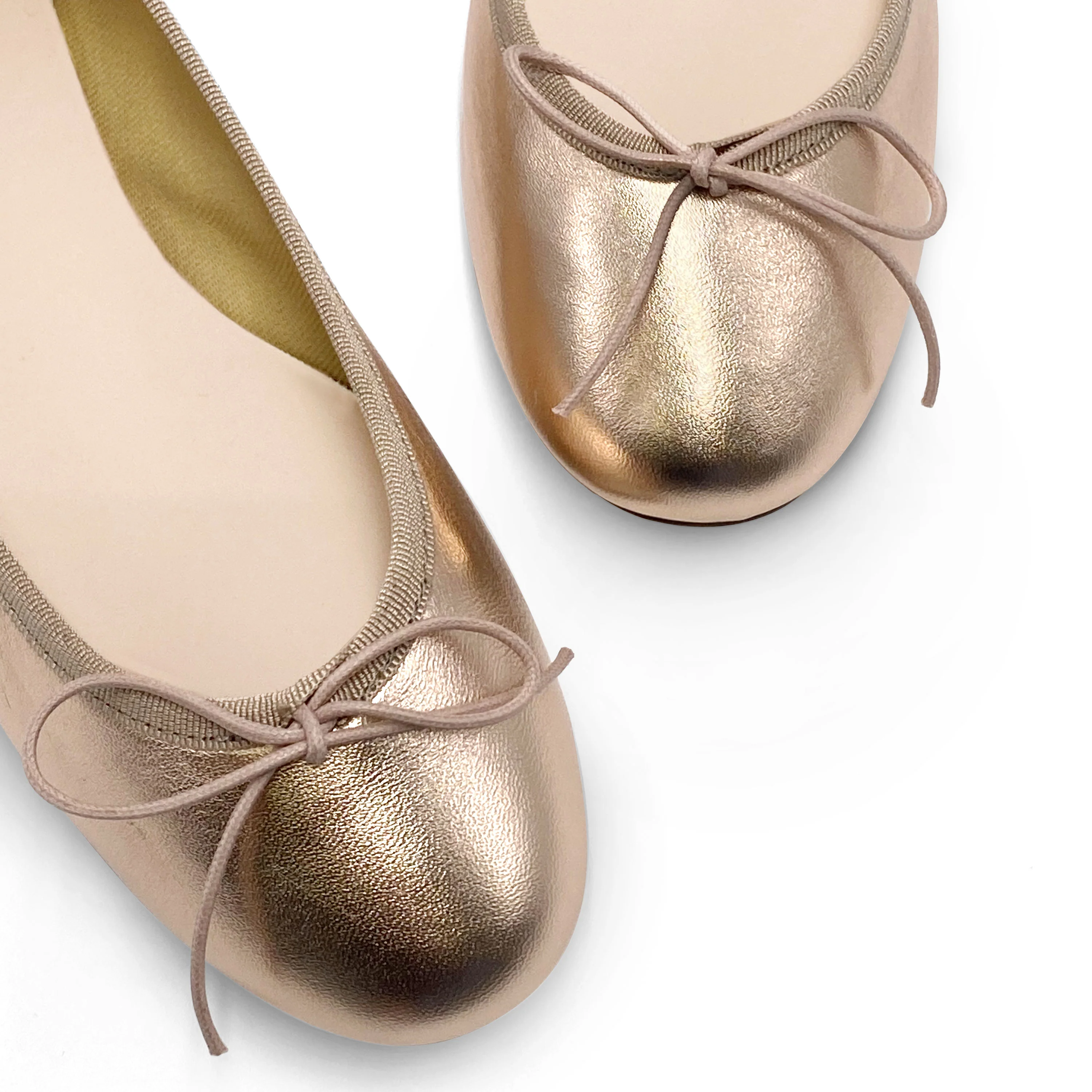 Metallic rose gold ballet flats - Image 3