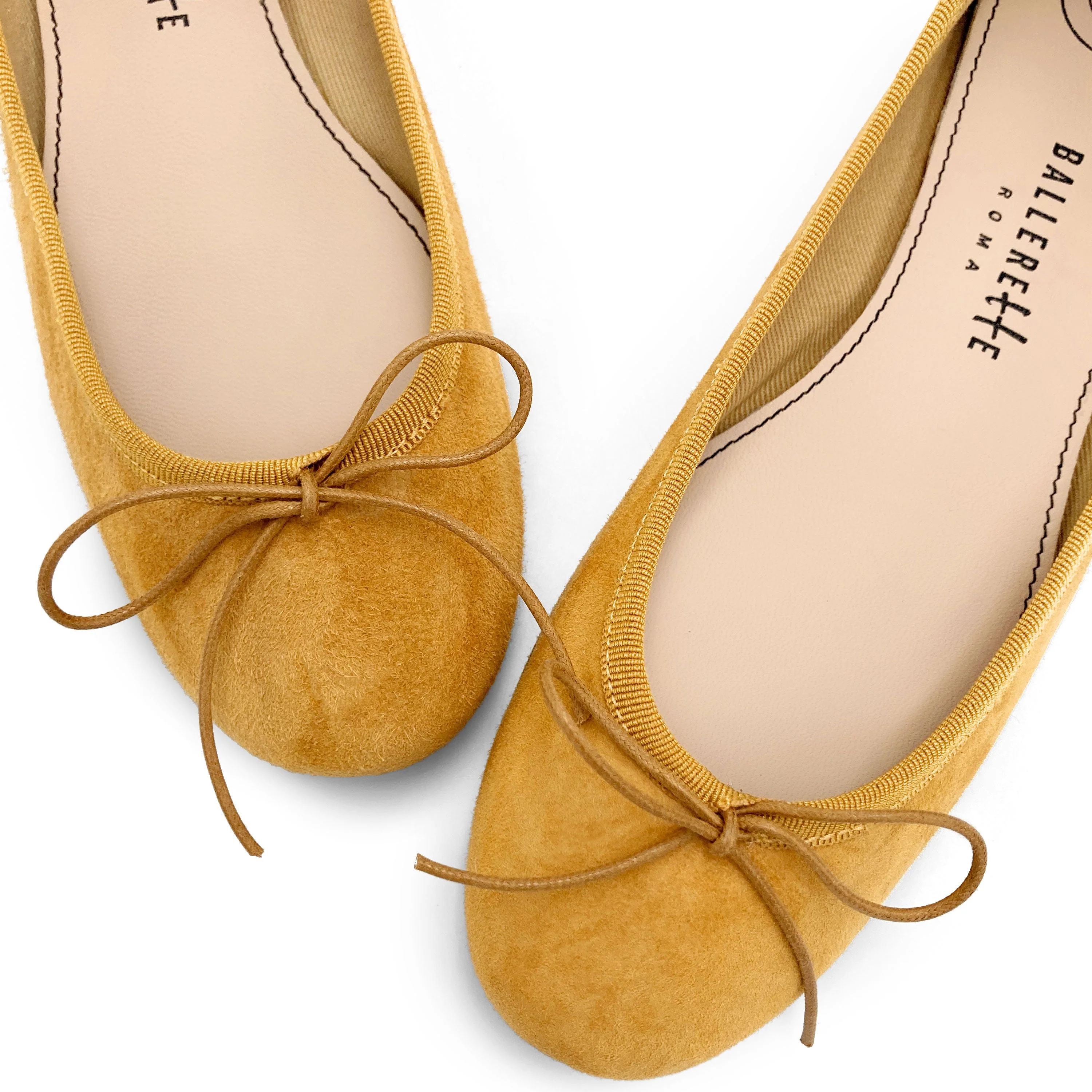 Mustard yellow suede ballet flats - Image 3