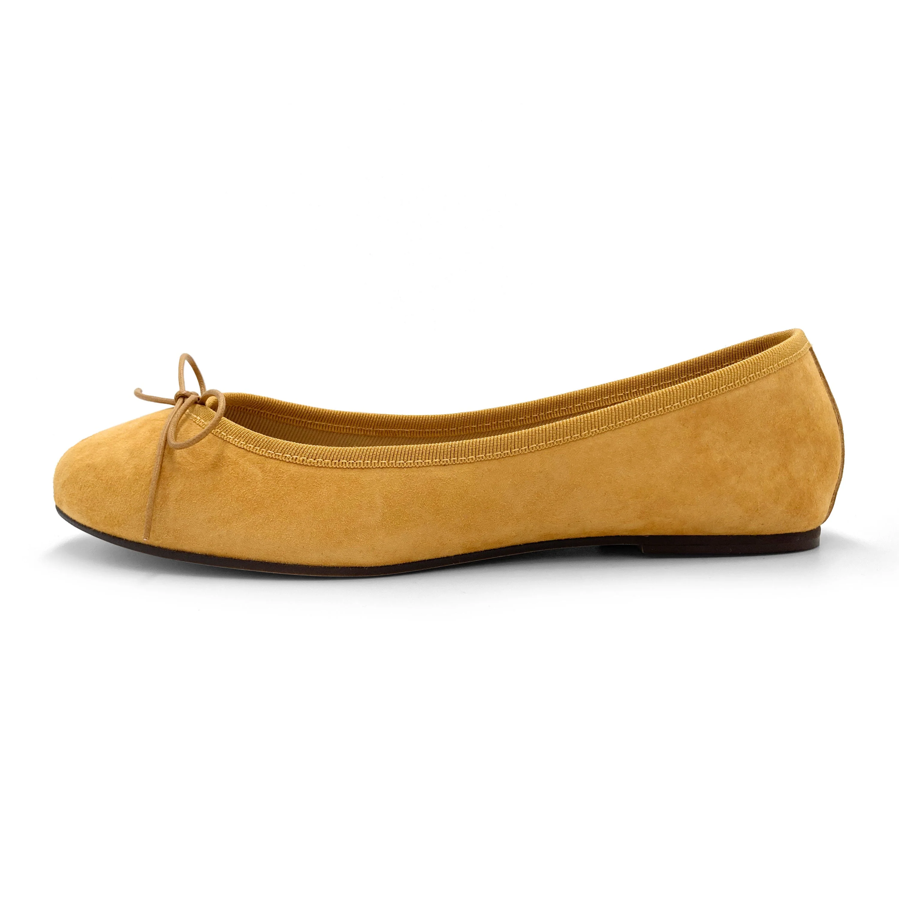 Mustard yellow suede ballet flats - Image 4