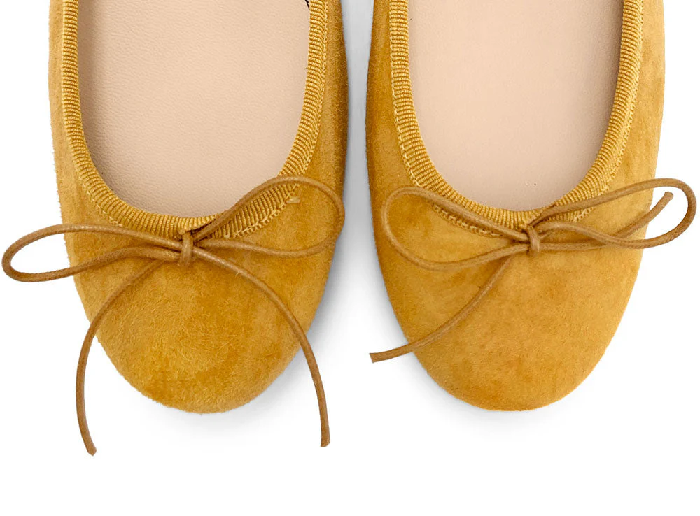 Mustard yellow suede ballet flats - Image 5
