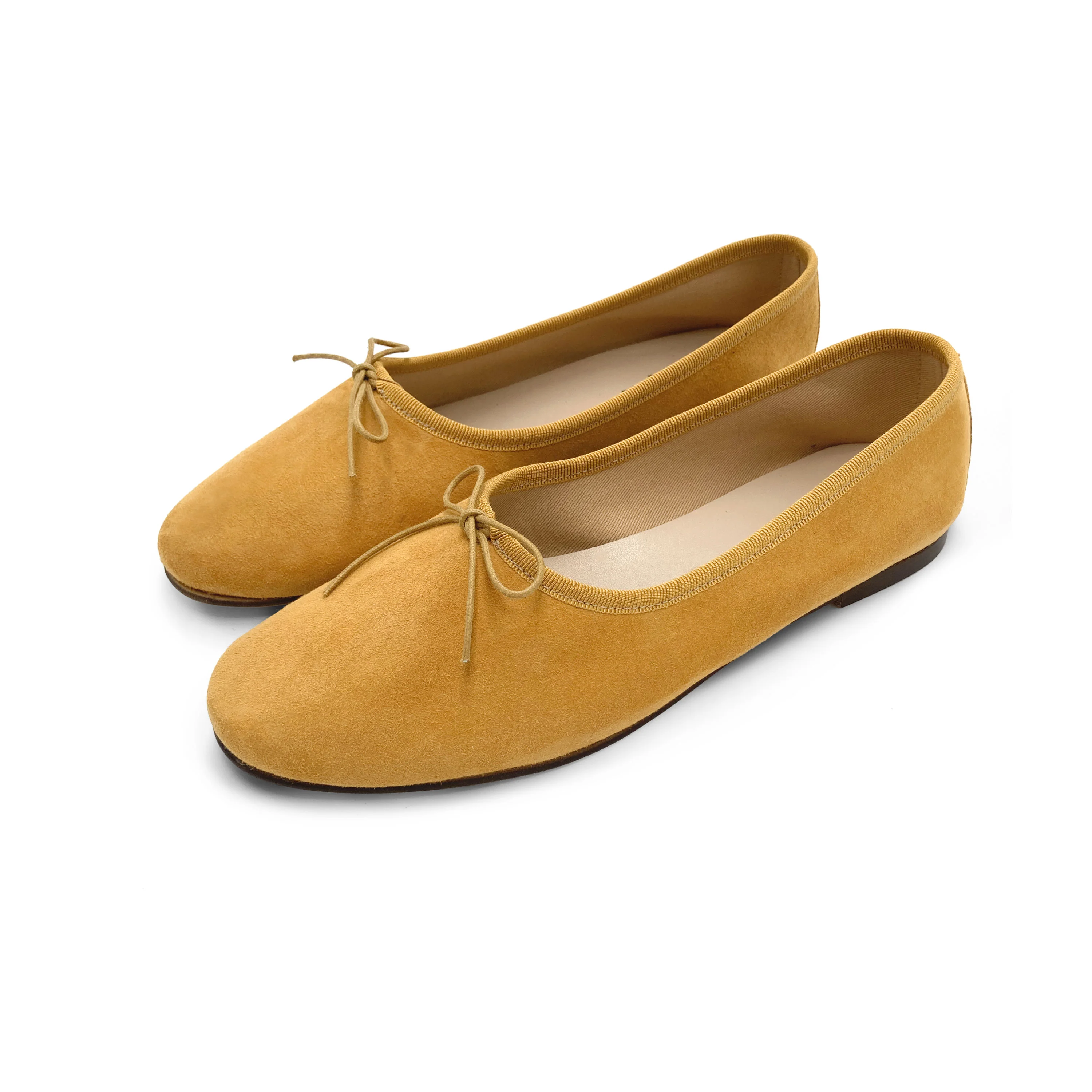 Mustard yellow suede "glove shoes" ballet flats - Image 5