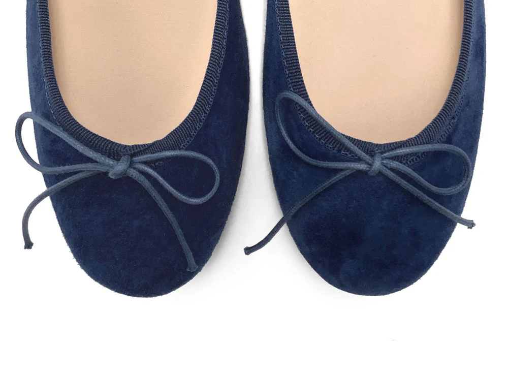 Navy blue suede ballet flats - Image 5