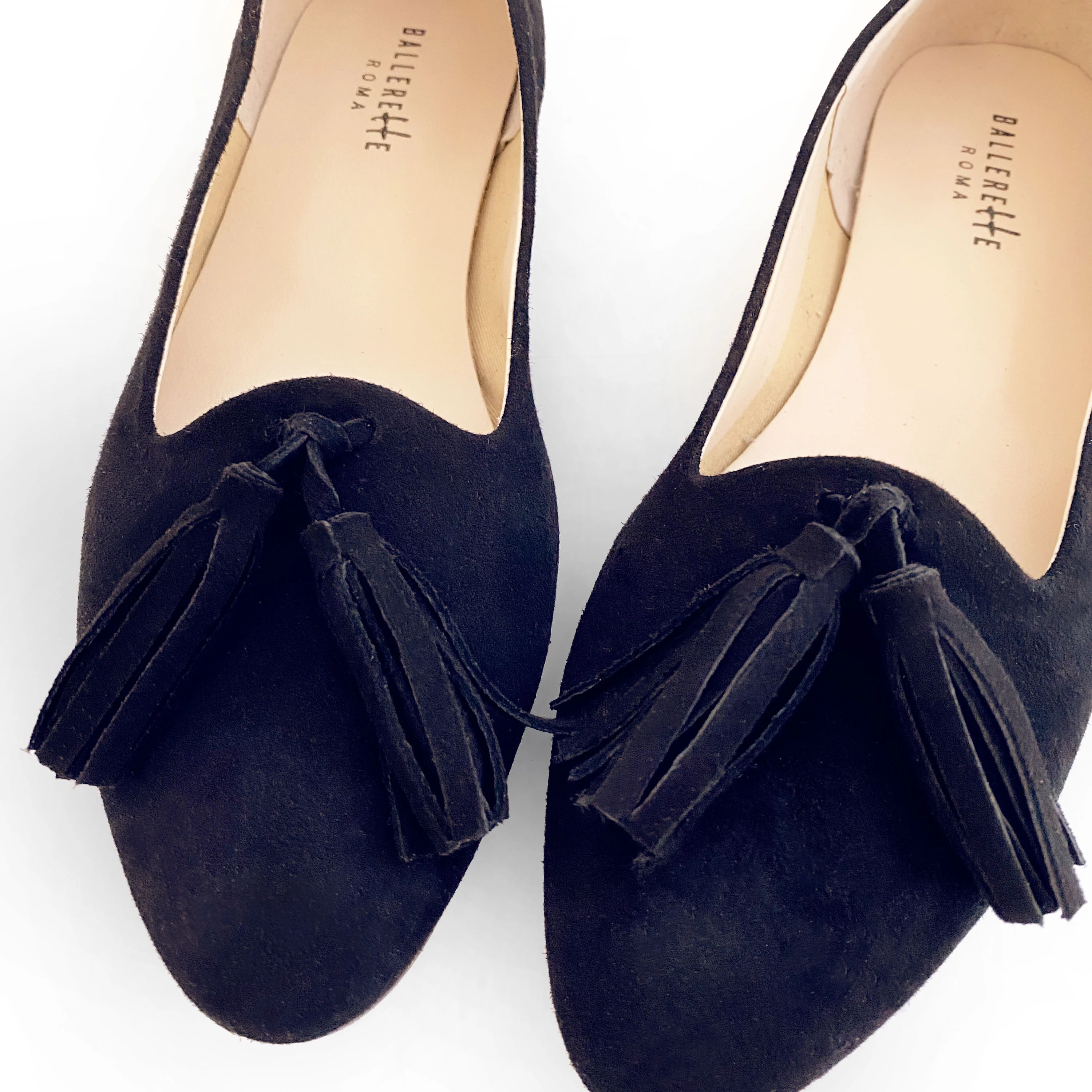 Navy blue suede moccasins with tassels - Image 4