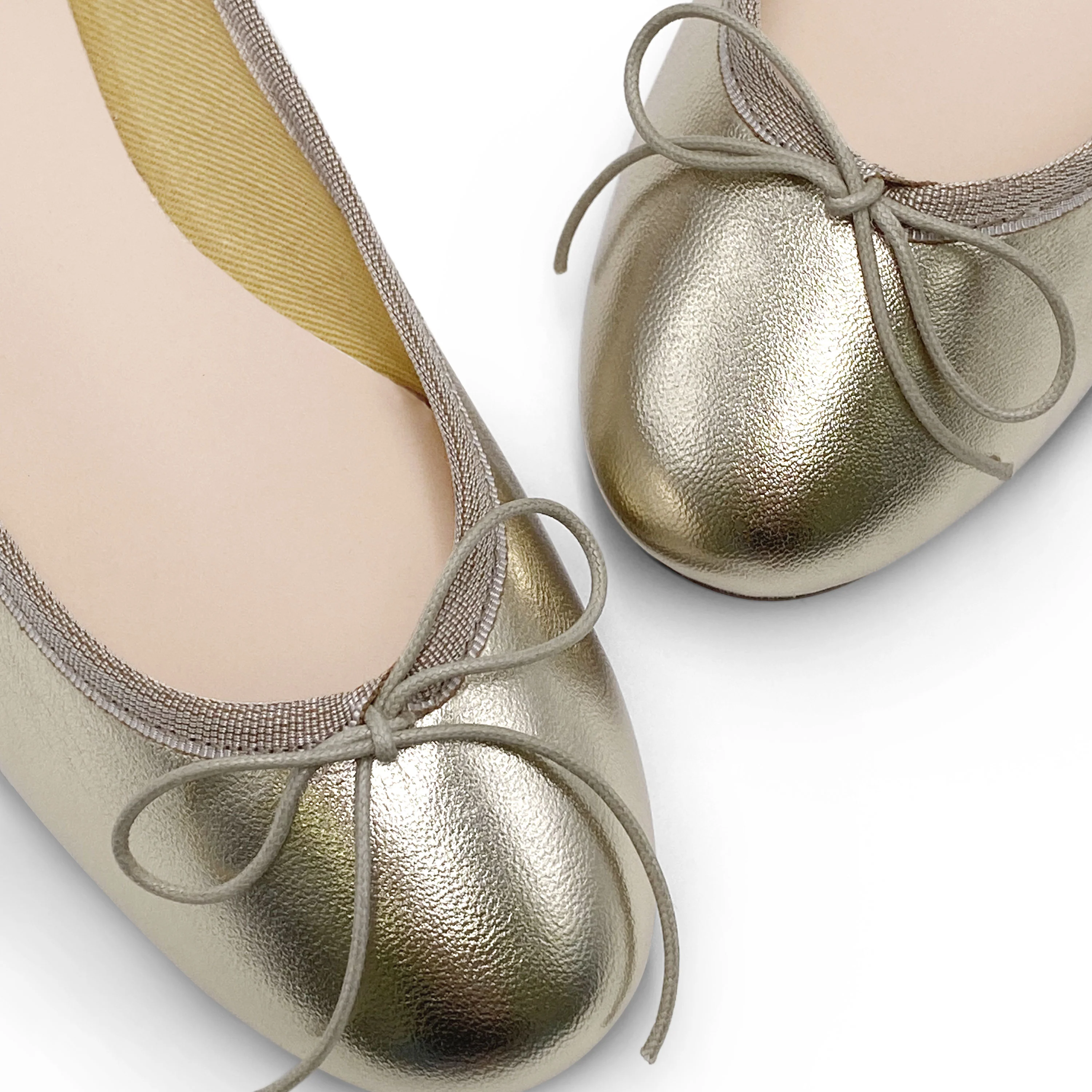 Platinum metallic leather ballet flats - Image 3
