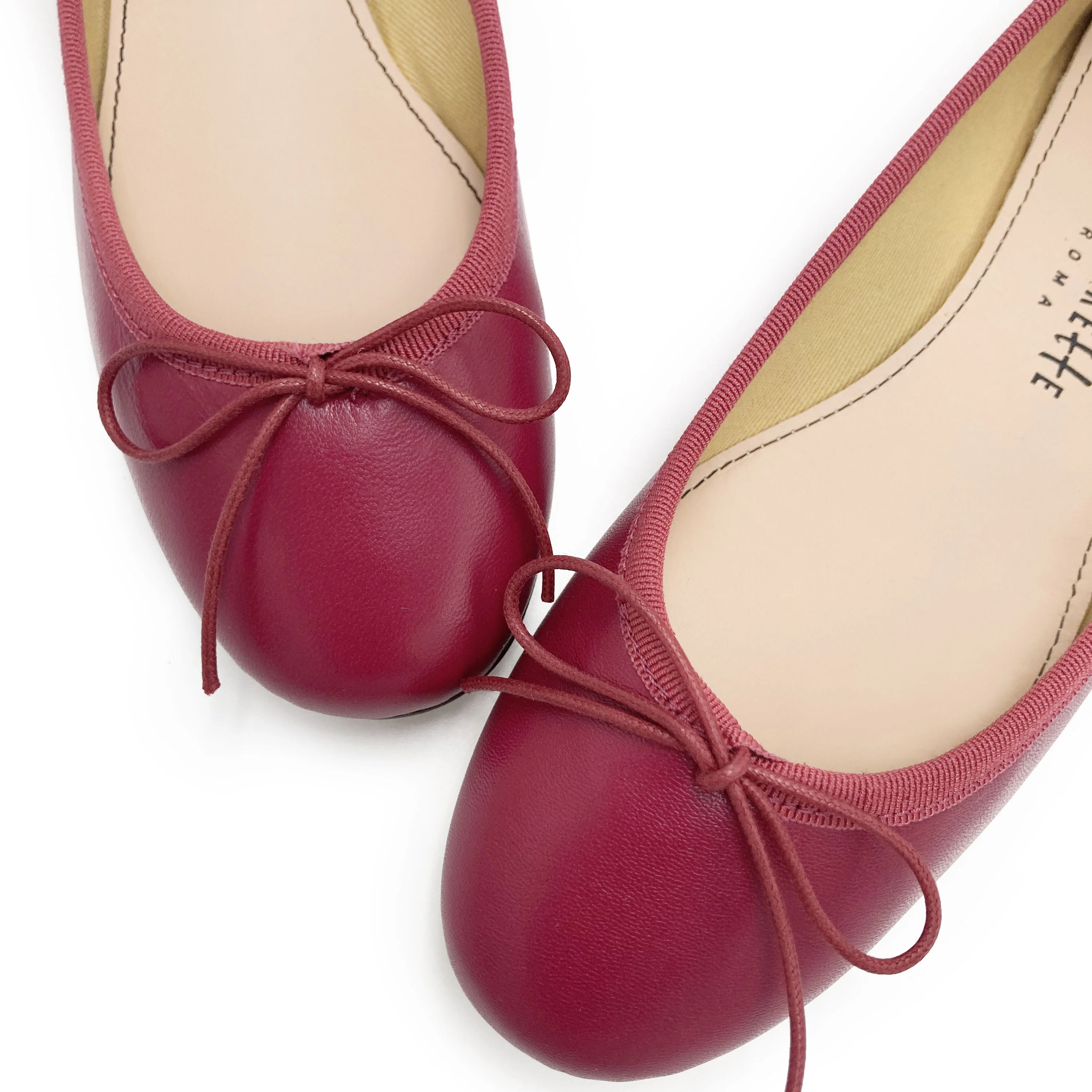 Plum leather ballet flats - Image 3