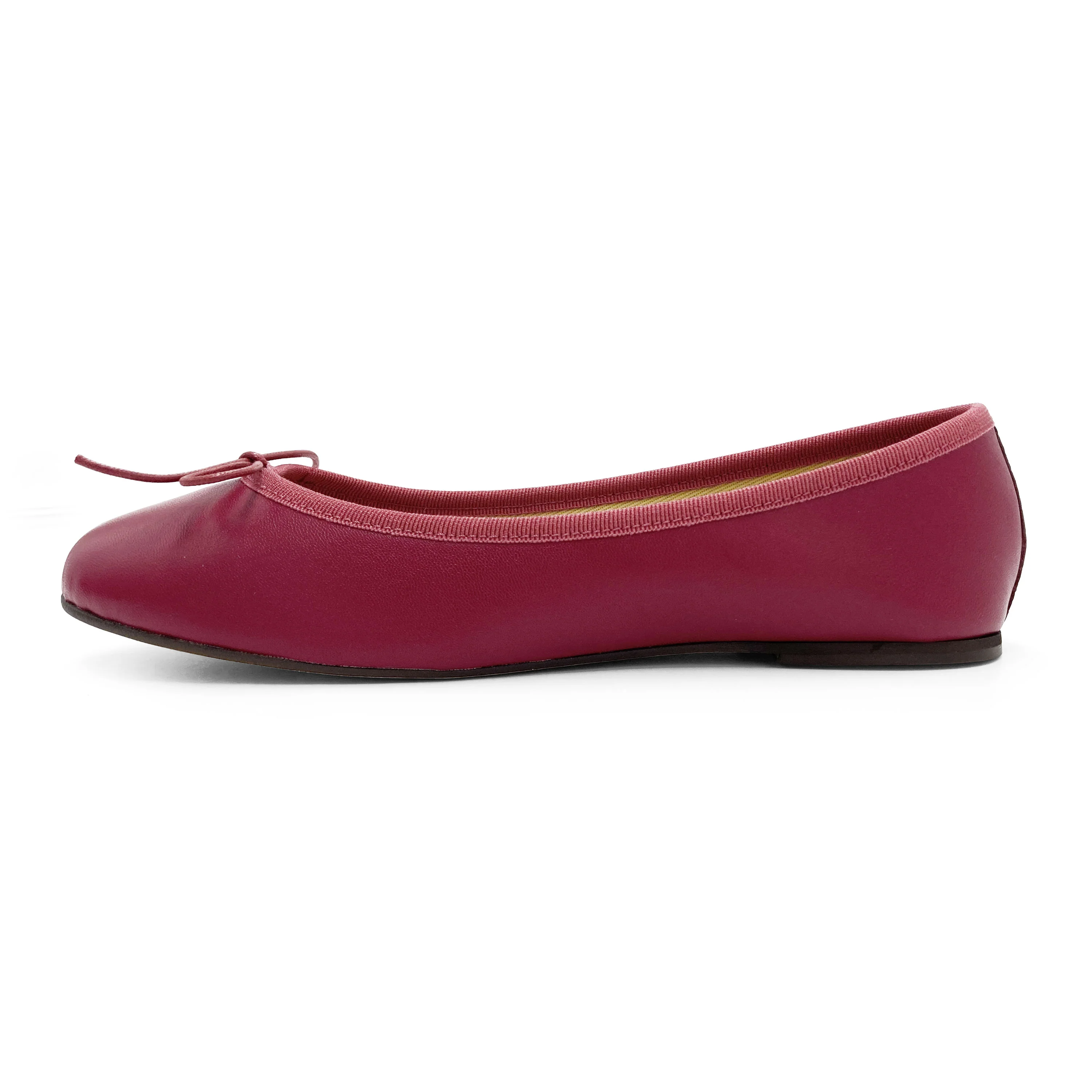 Plum leather ballet flats - Image 4