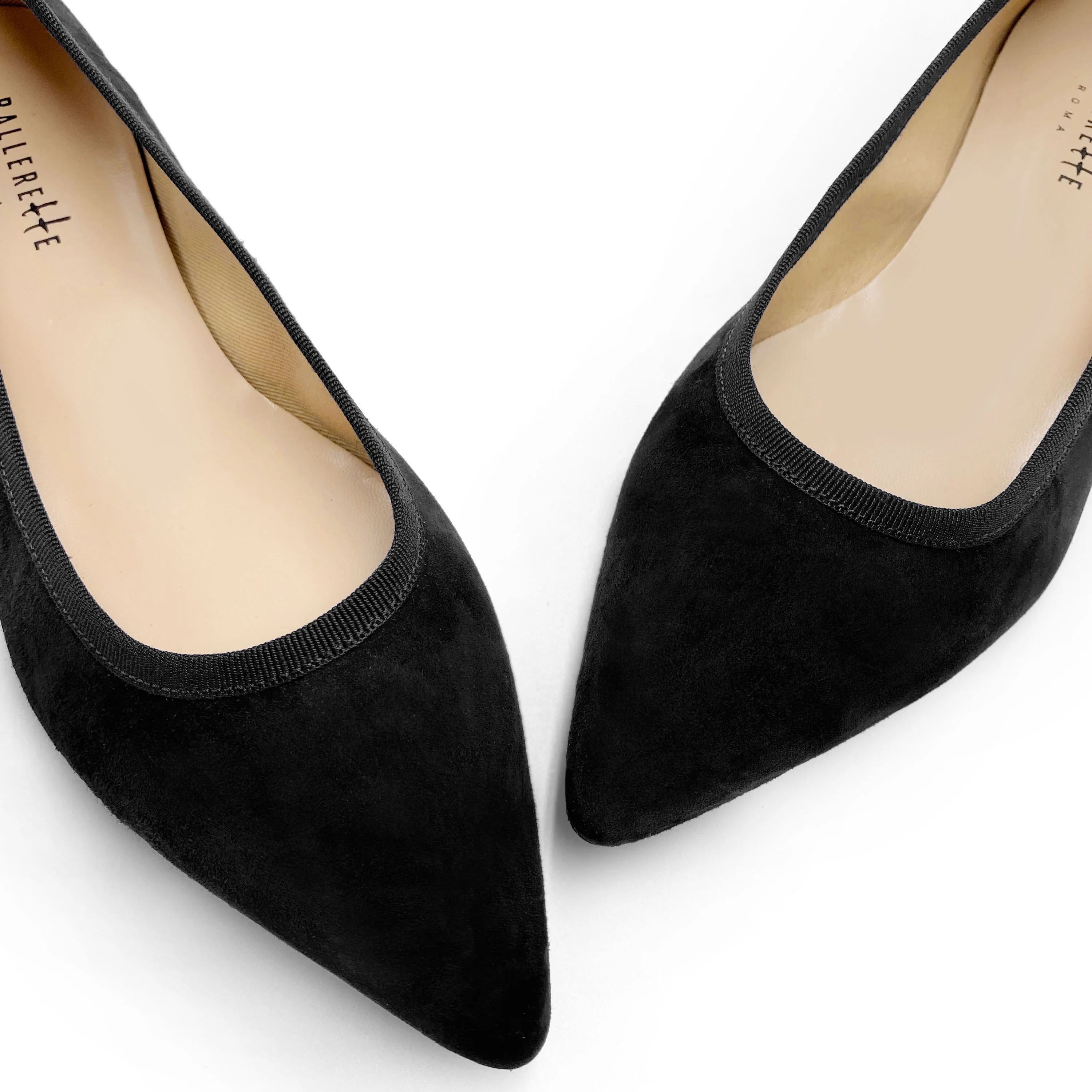 Pointed toe black suede ballet flats - Image 4