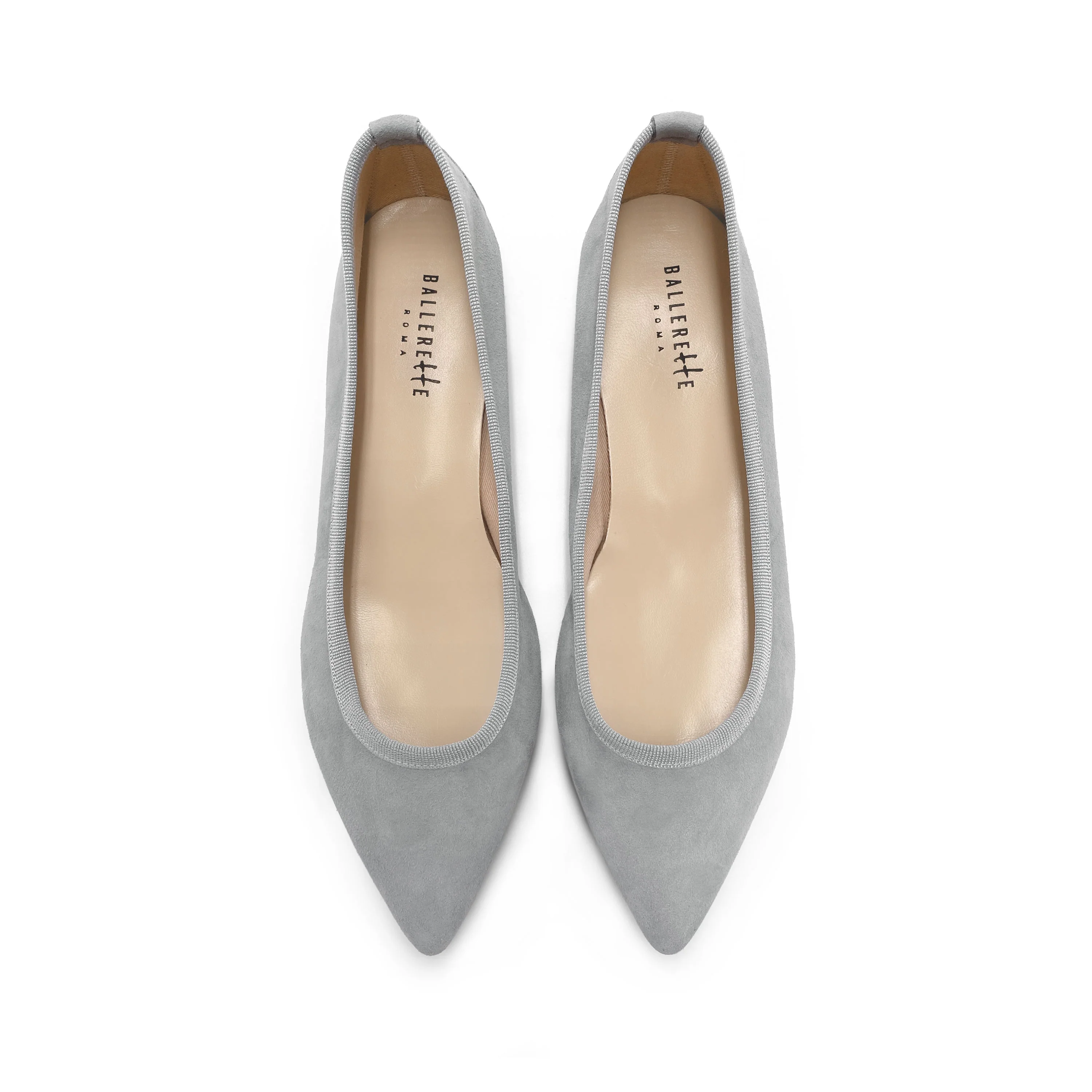 Pointed ballet flats in gray suede - Image 2