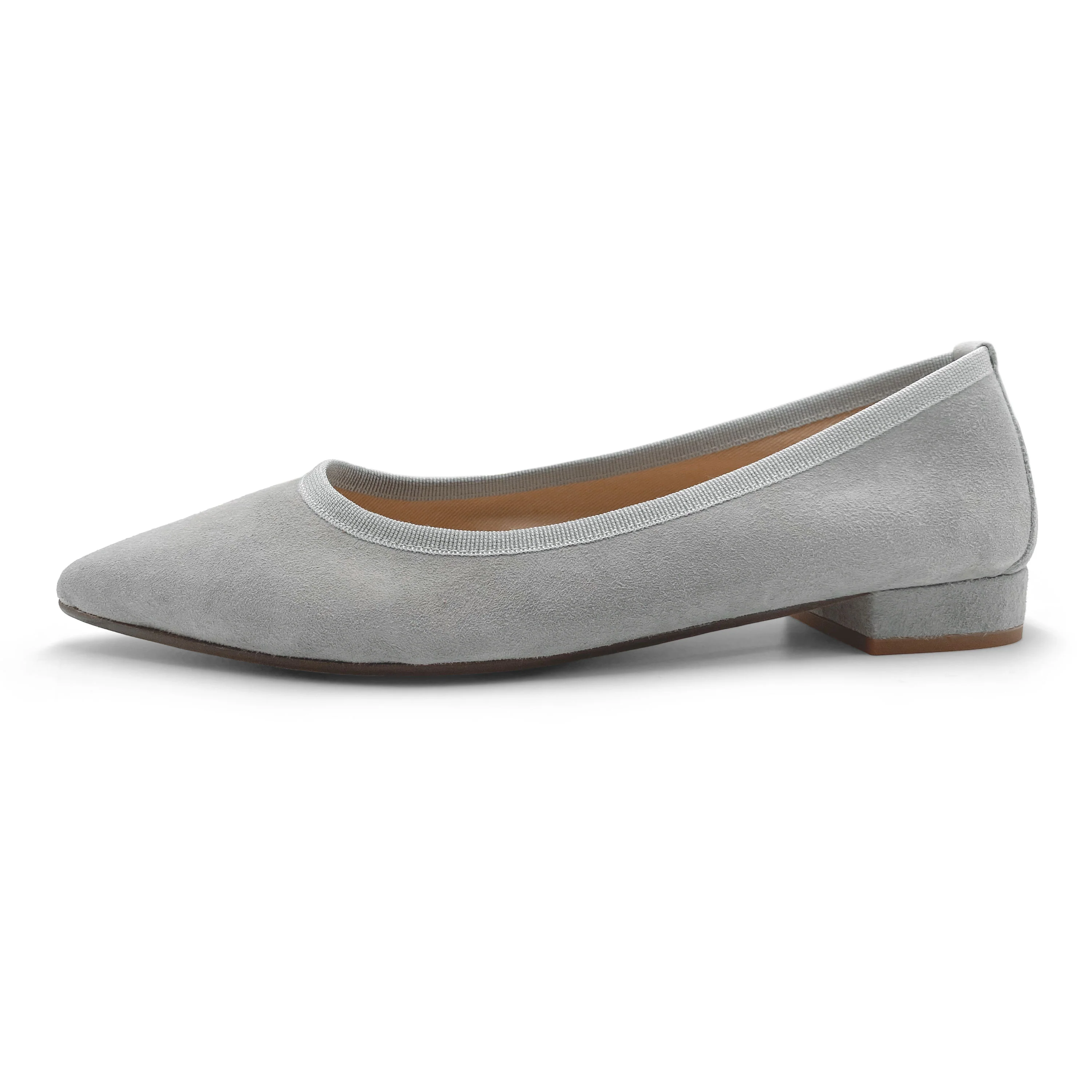 Pointed ballet flats in gray suede - Image 3
