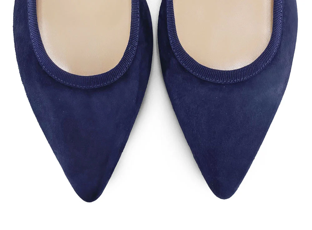 Blue pointed toe ballet flats - Image 6