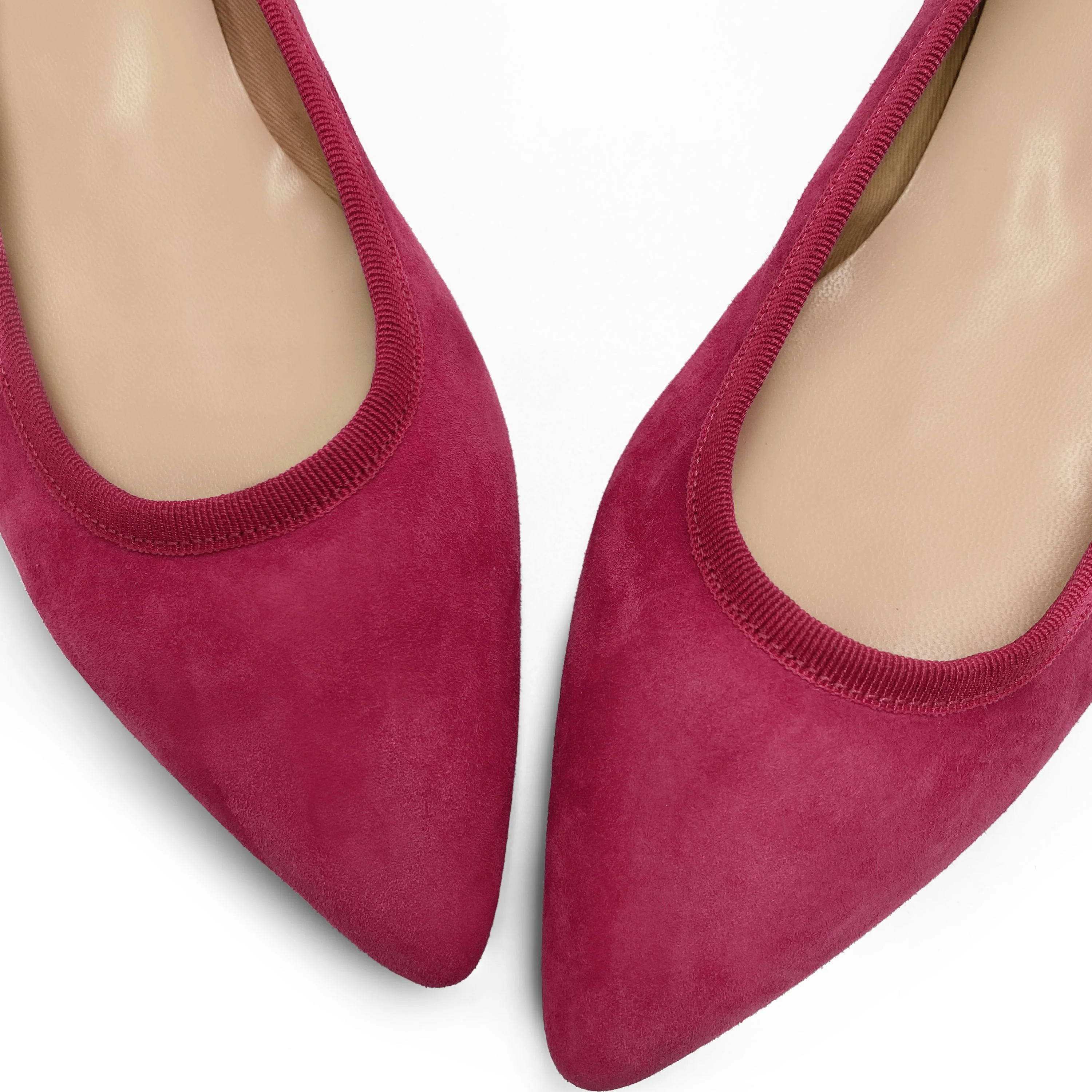 Pointed toe plum suede ballet flats - Image 4