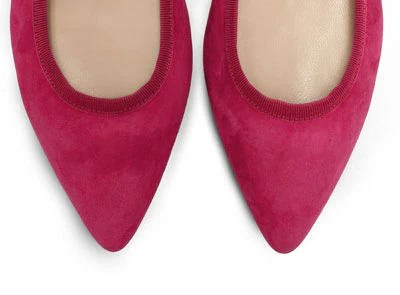 Pointed toe plum suede ballet flats - Image 5