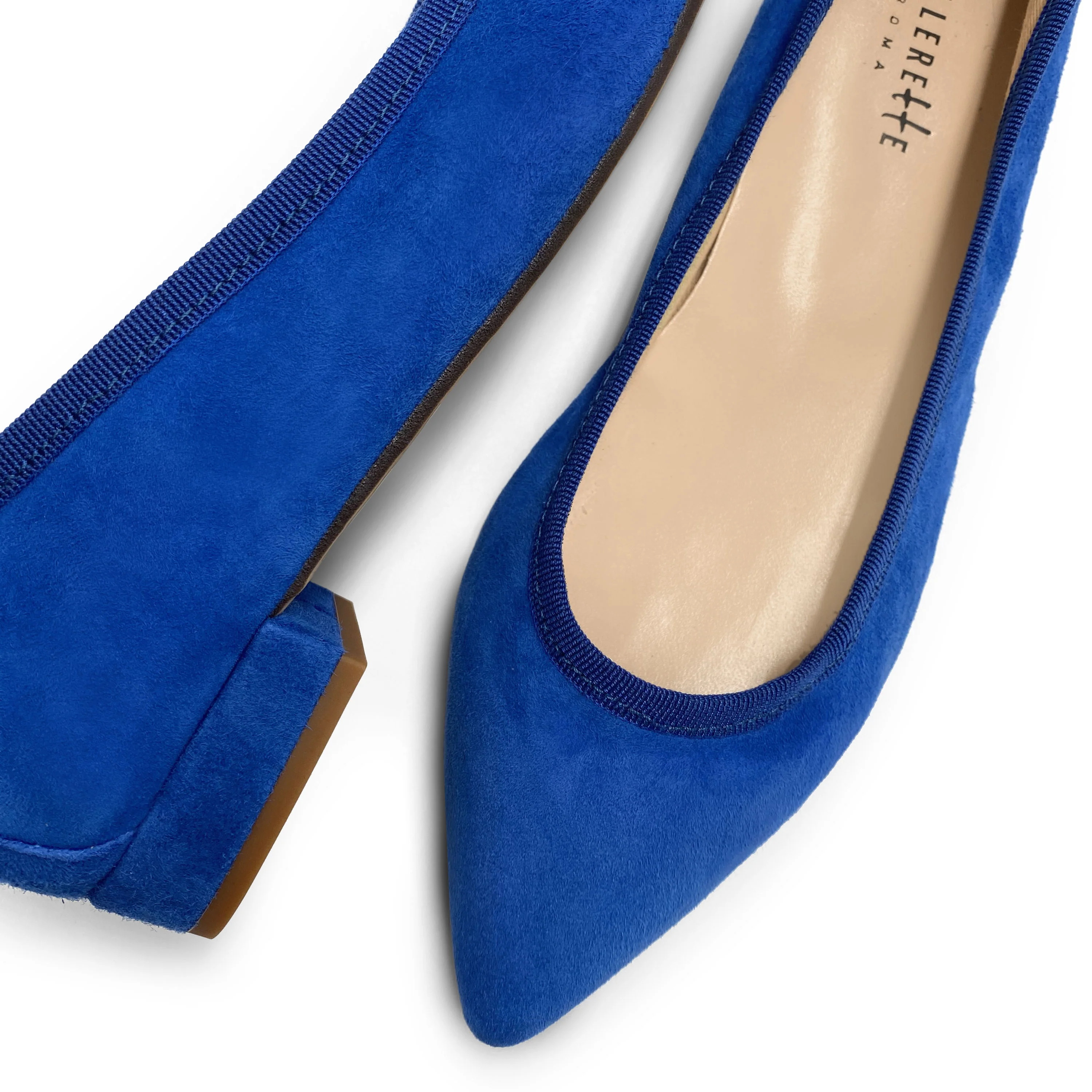 Pointed toe royal blue suede ballet flats - Image 3