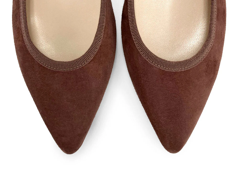Pointed toe wine suede ballet flats - Image 6