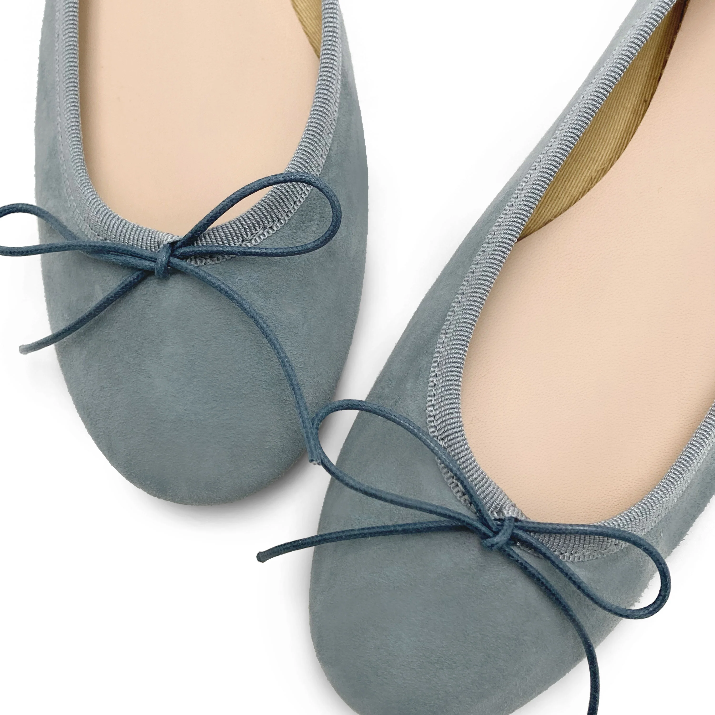 Powder blue color suede ballet flats - Image 3