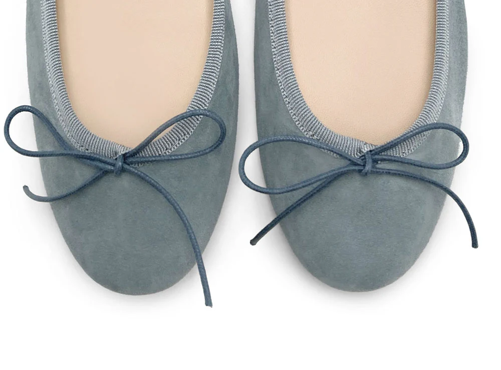 Powder blue color suede ballet flats - Image 5