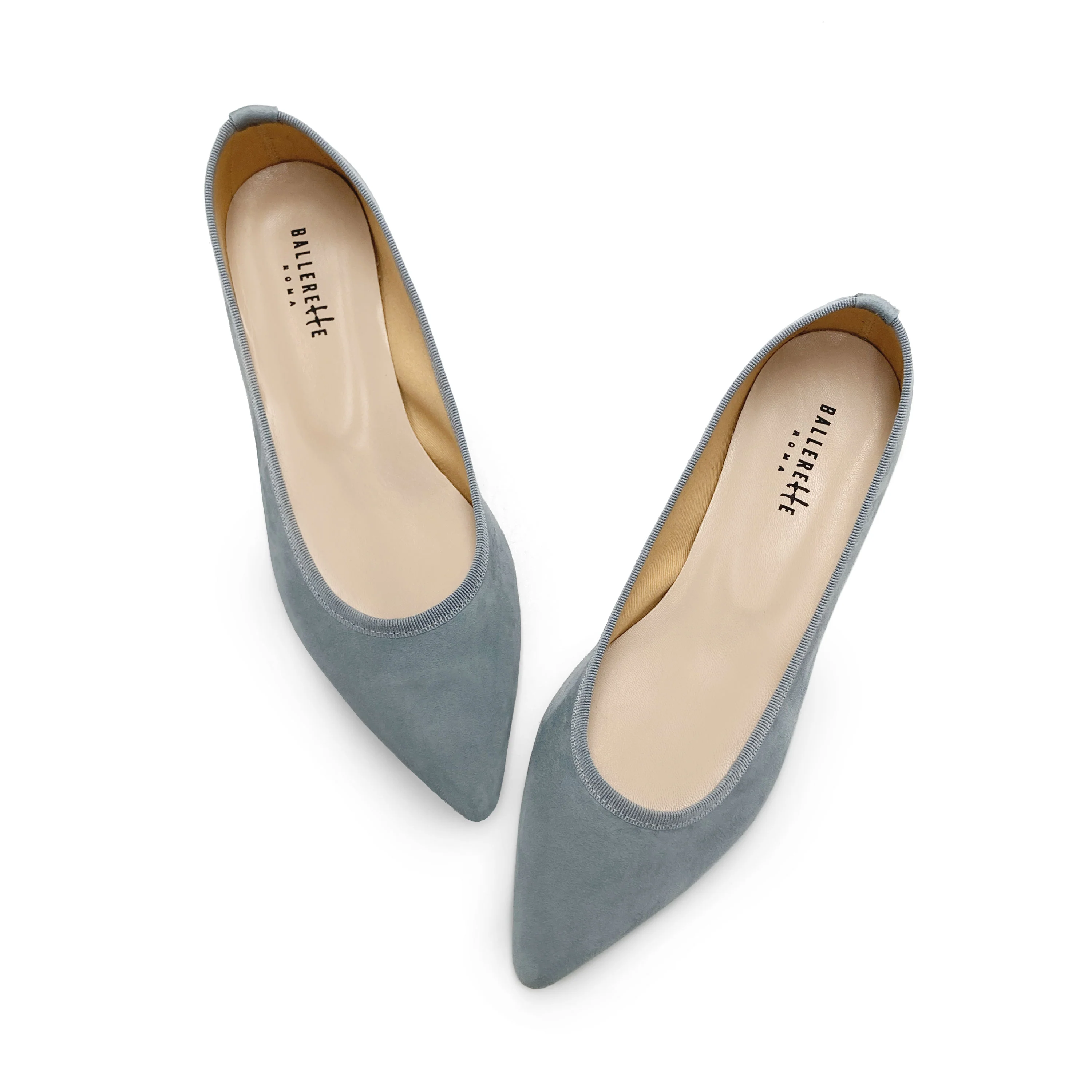 Powder Blue Suede Pointed toe Ballet Flats - Image 5