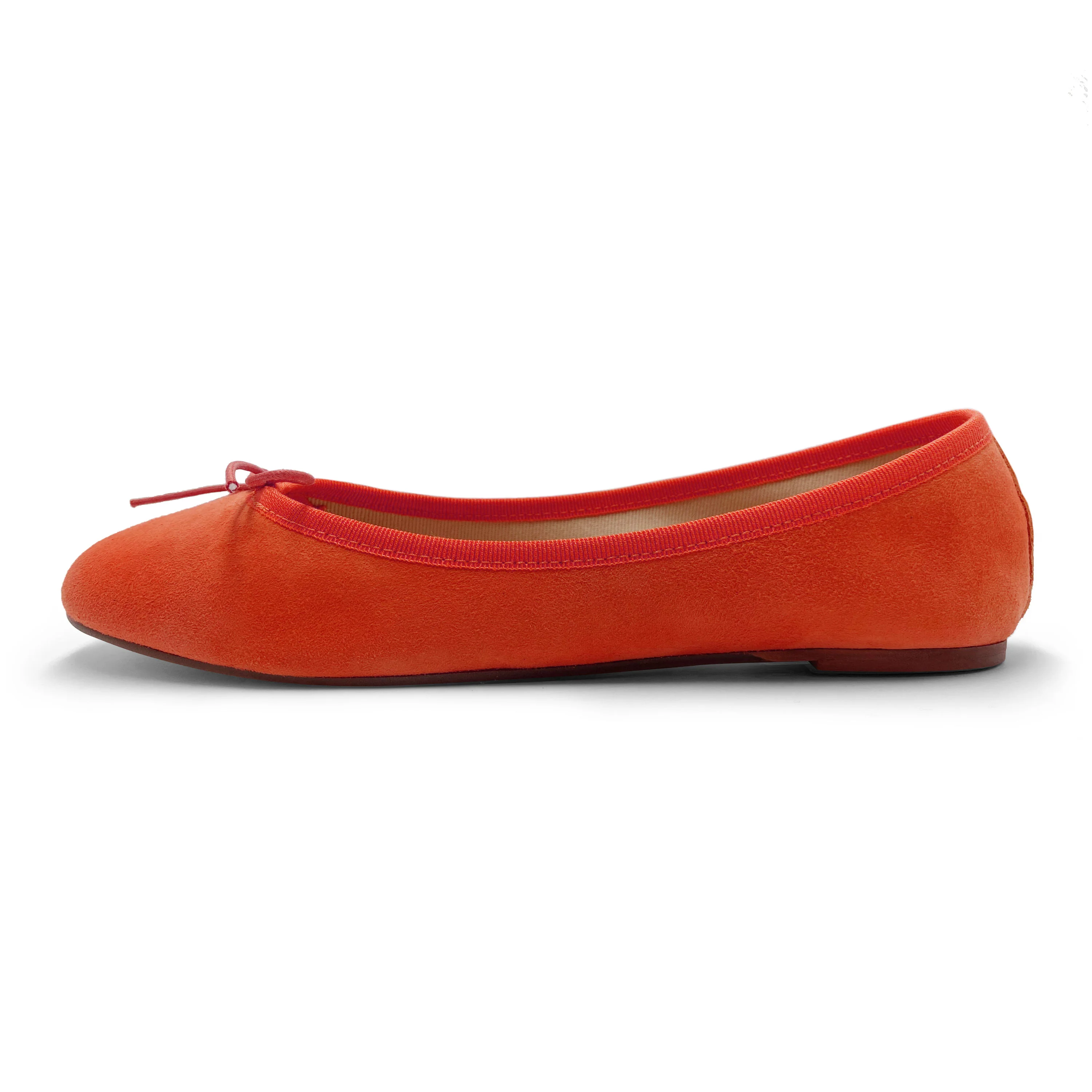 Pumpkin orange suede ballet flats - Image 4