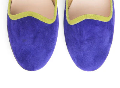 Purple suede loafers and green grosgrain - Image 5