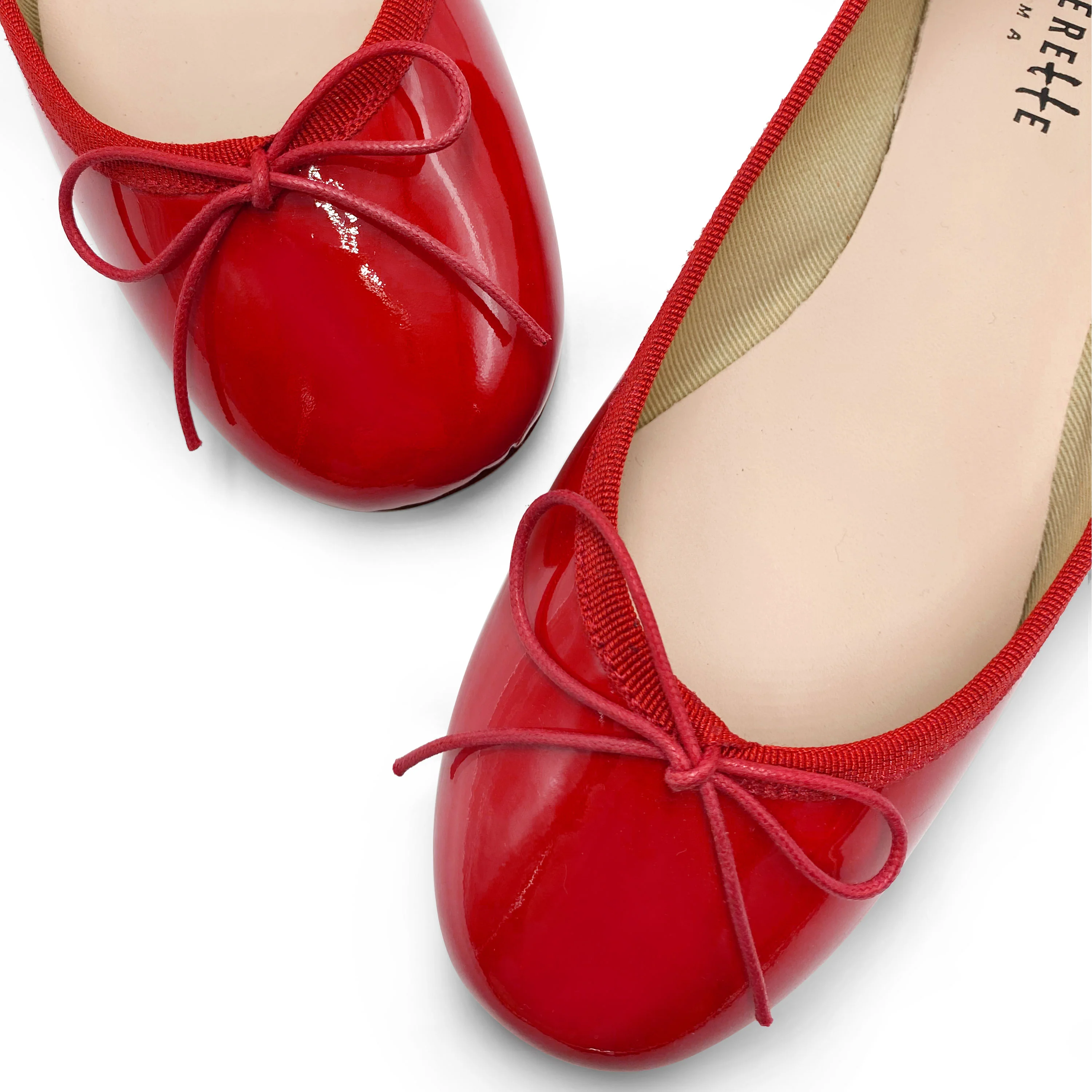 Red patent leather ballet flats - Image 3