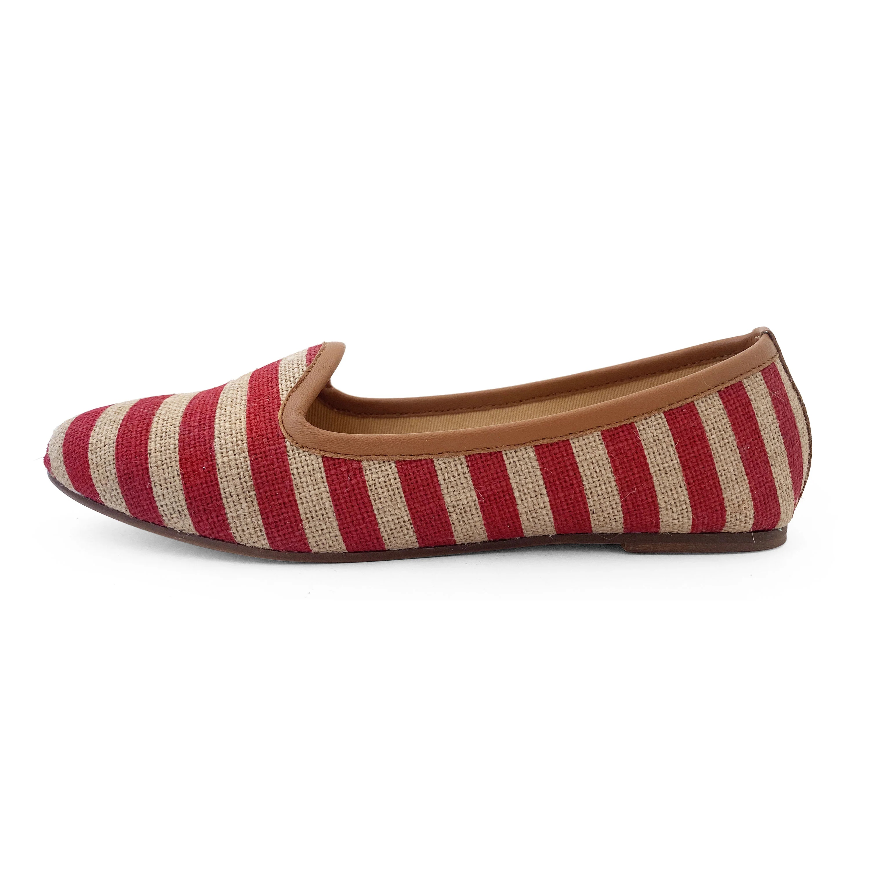 Red striped jute loafers - Image 3