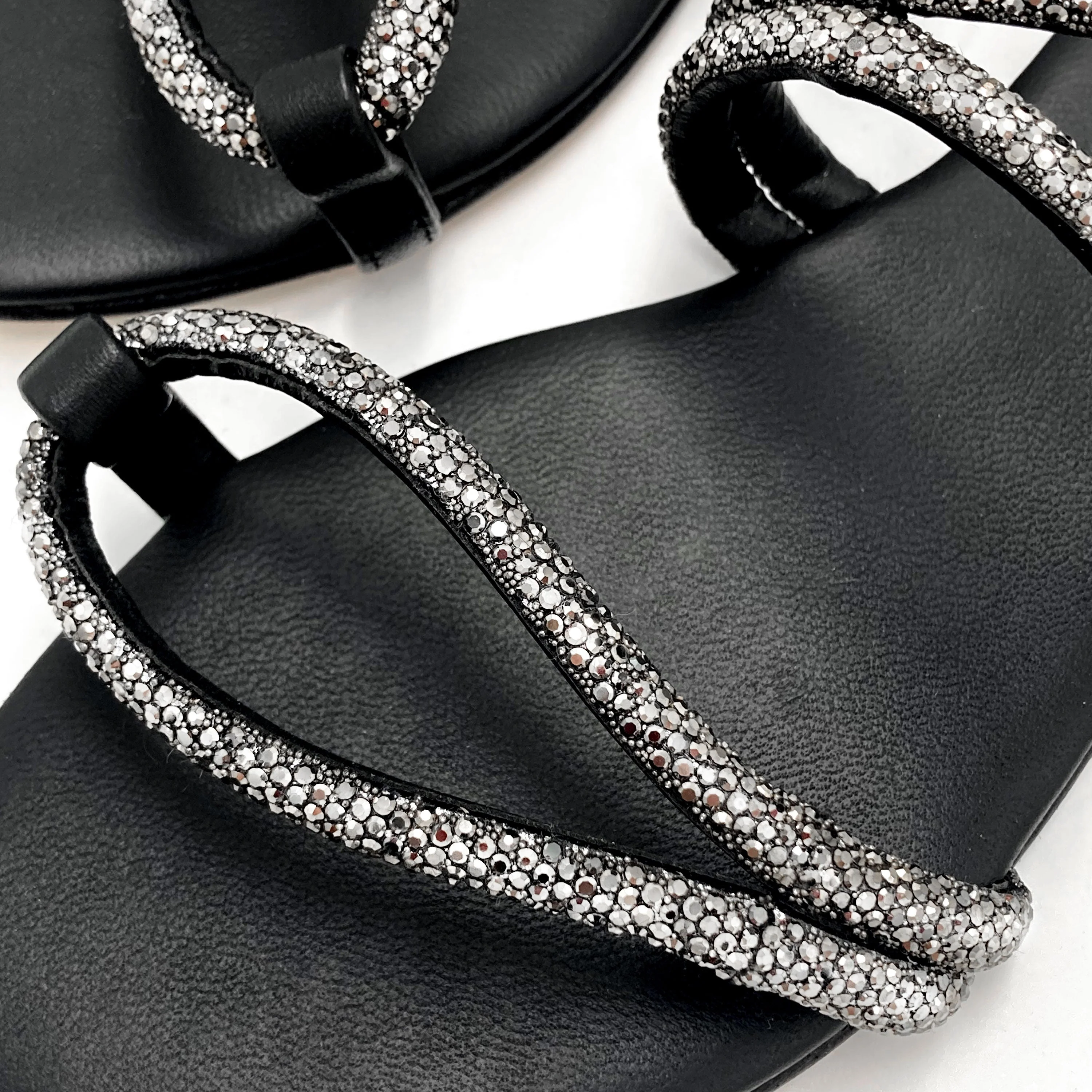 Silver jeweled sandals with rhinestones - Image 3