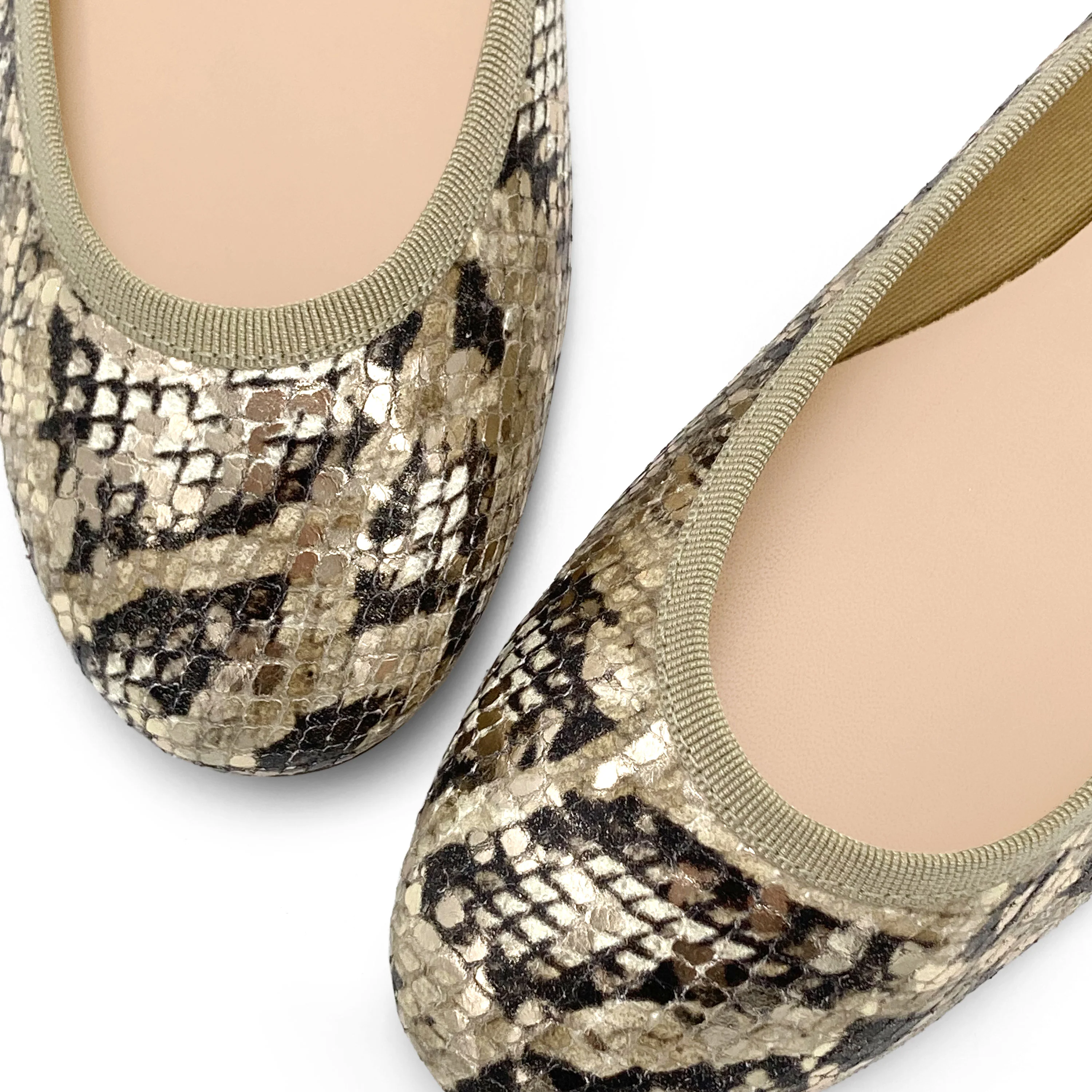 Snake print leather ballet flats - Image 3