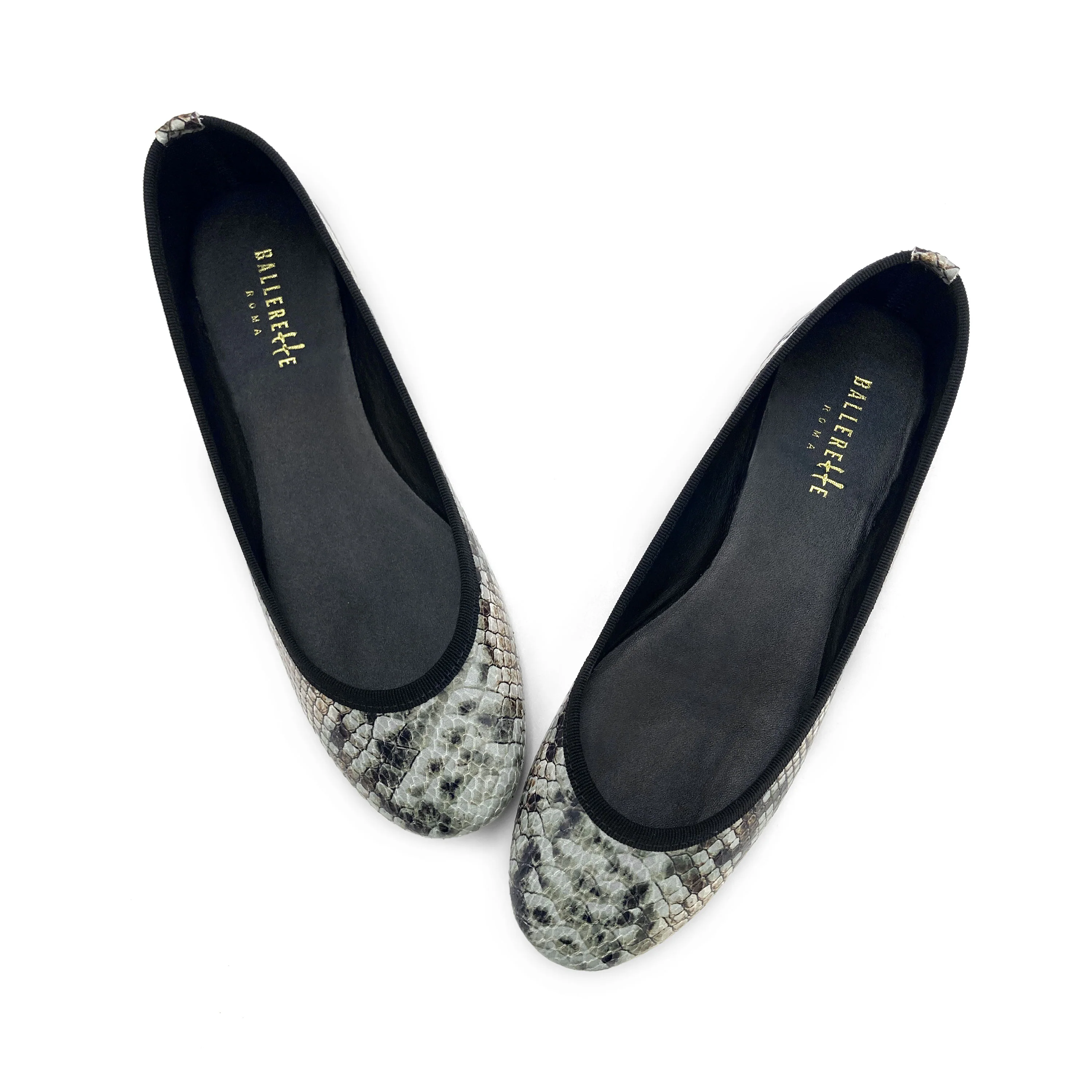 Snake print leather ballet flats - Image 2