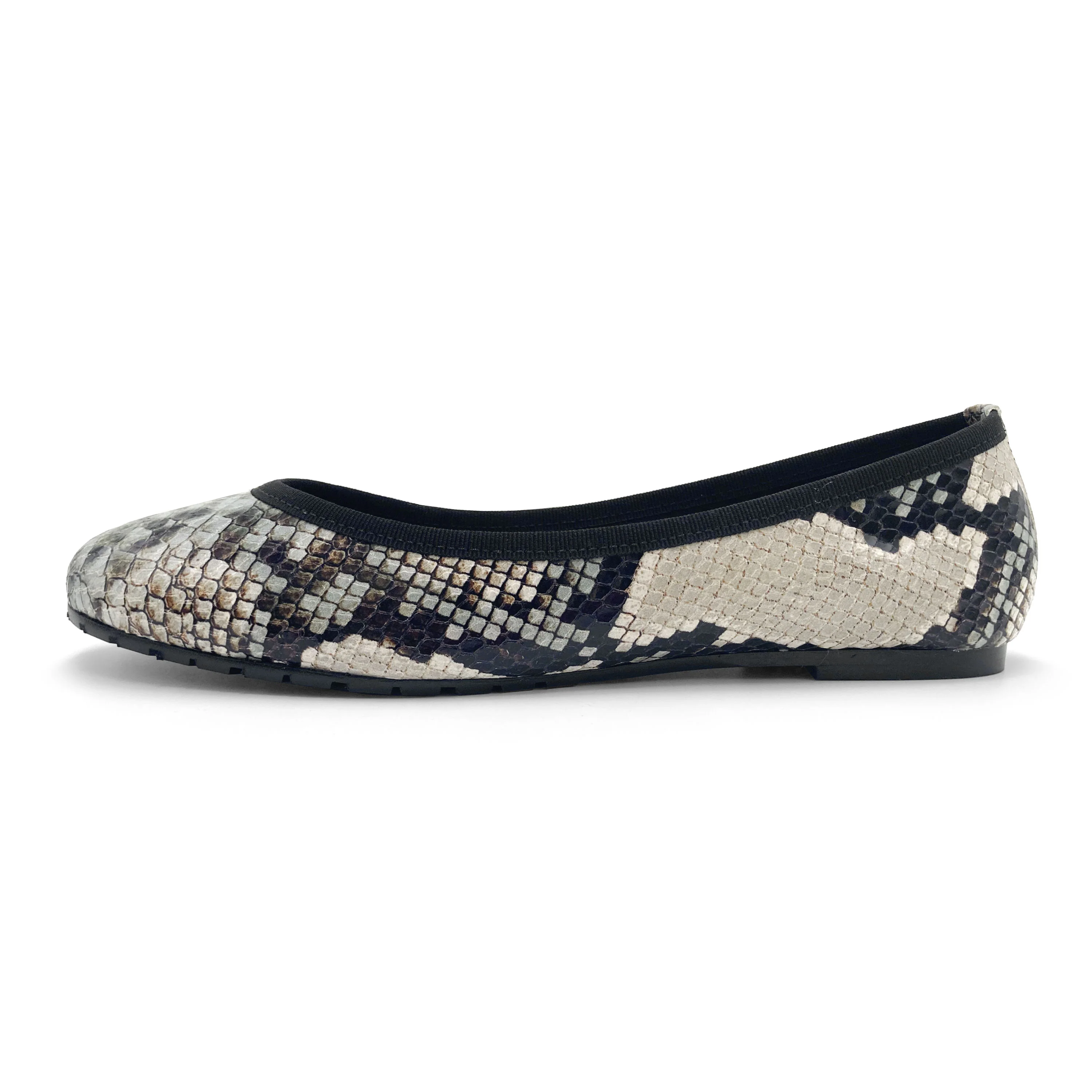 Snake print leather ballet flats - Image 3