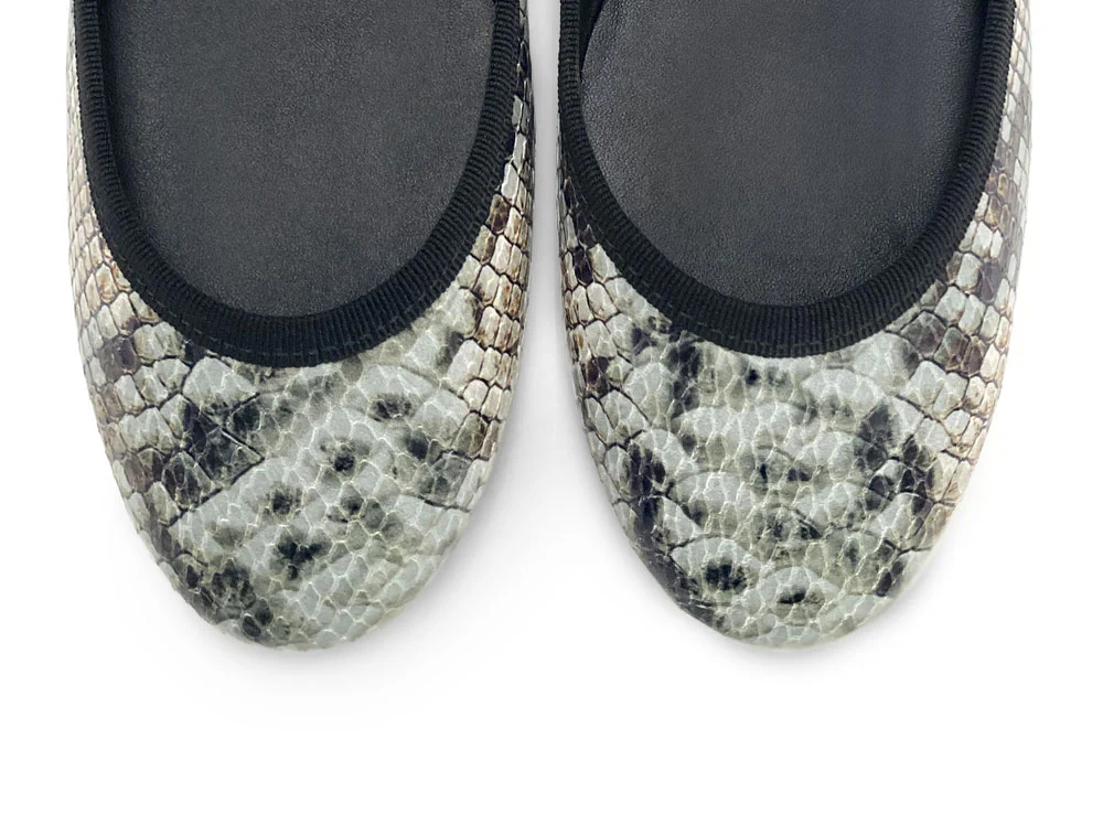Snake print leather ballet flats - Image 6