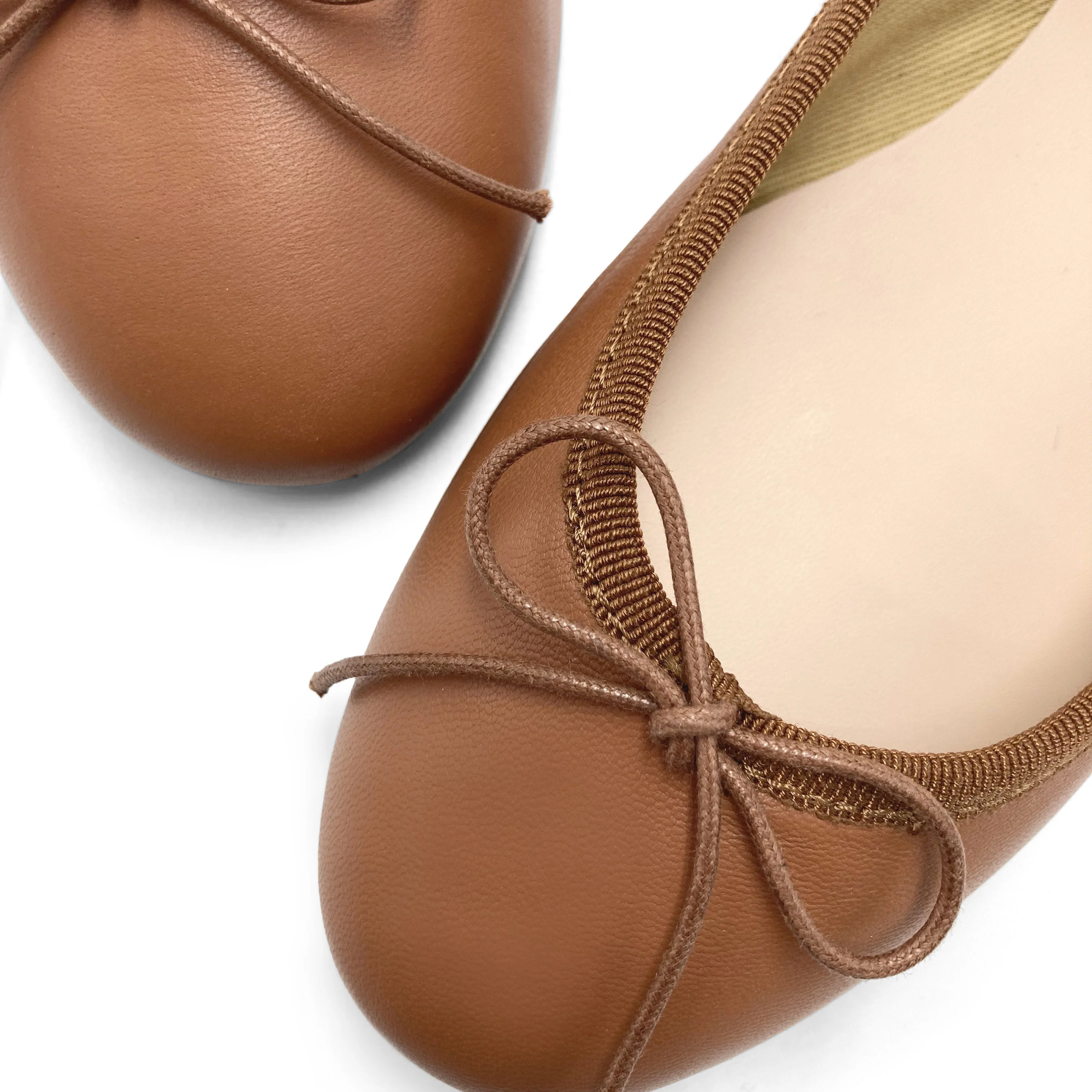 Tan leather ballet flats - Image 3