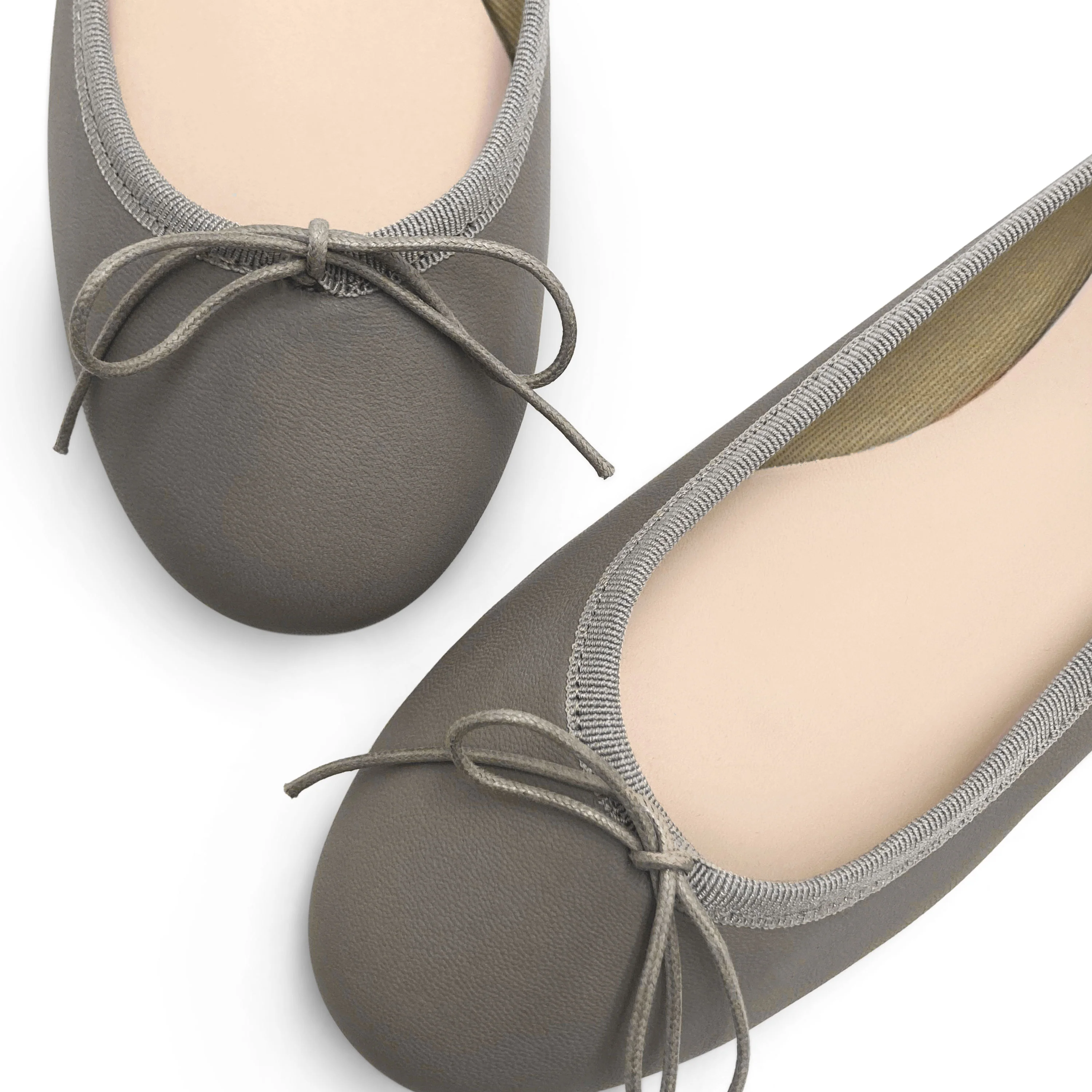 Taupe leather ballet flats - Image 3