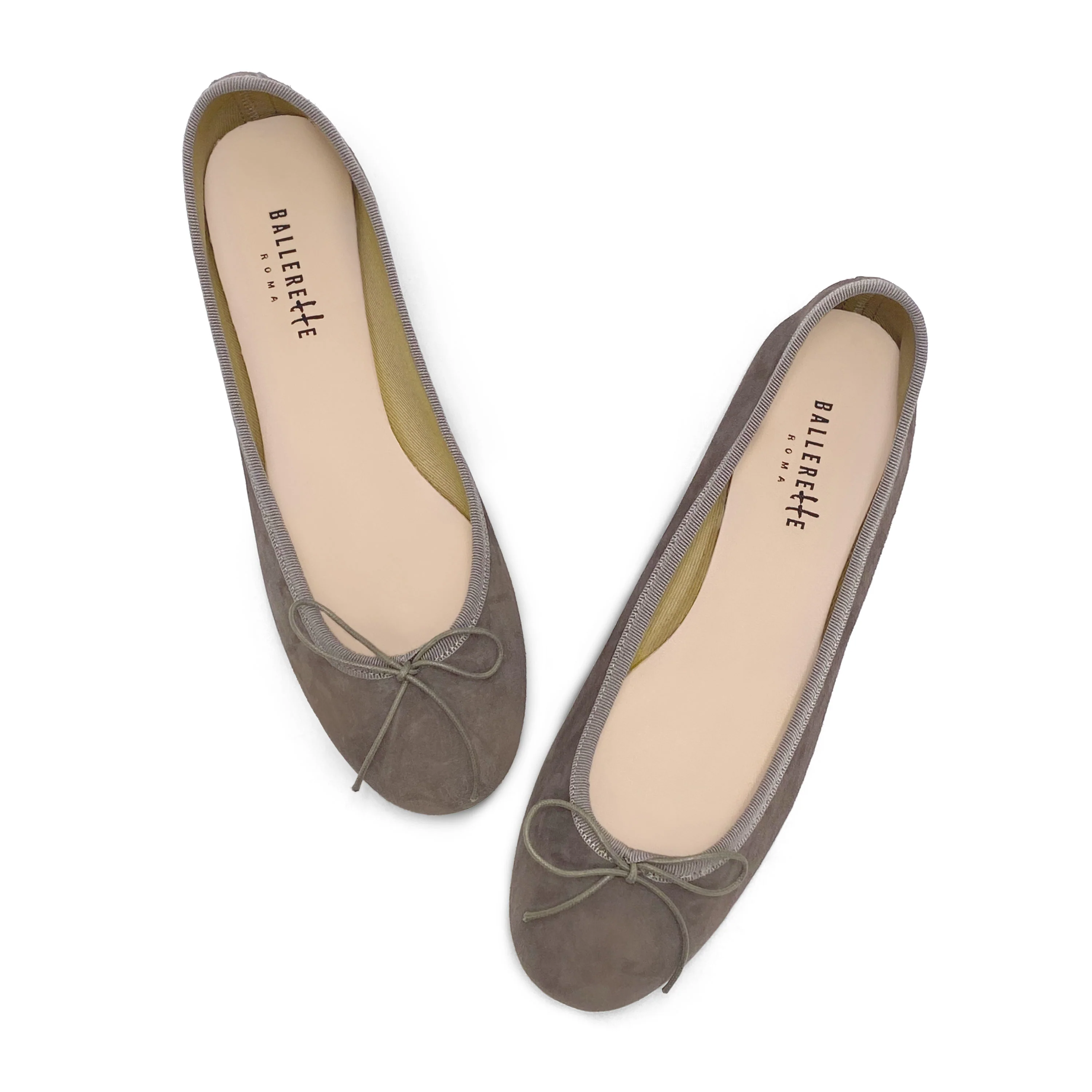 Taupe suede ballet flats - Image 2