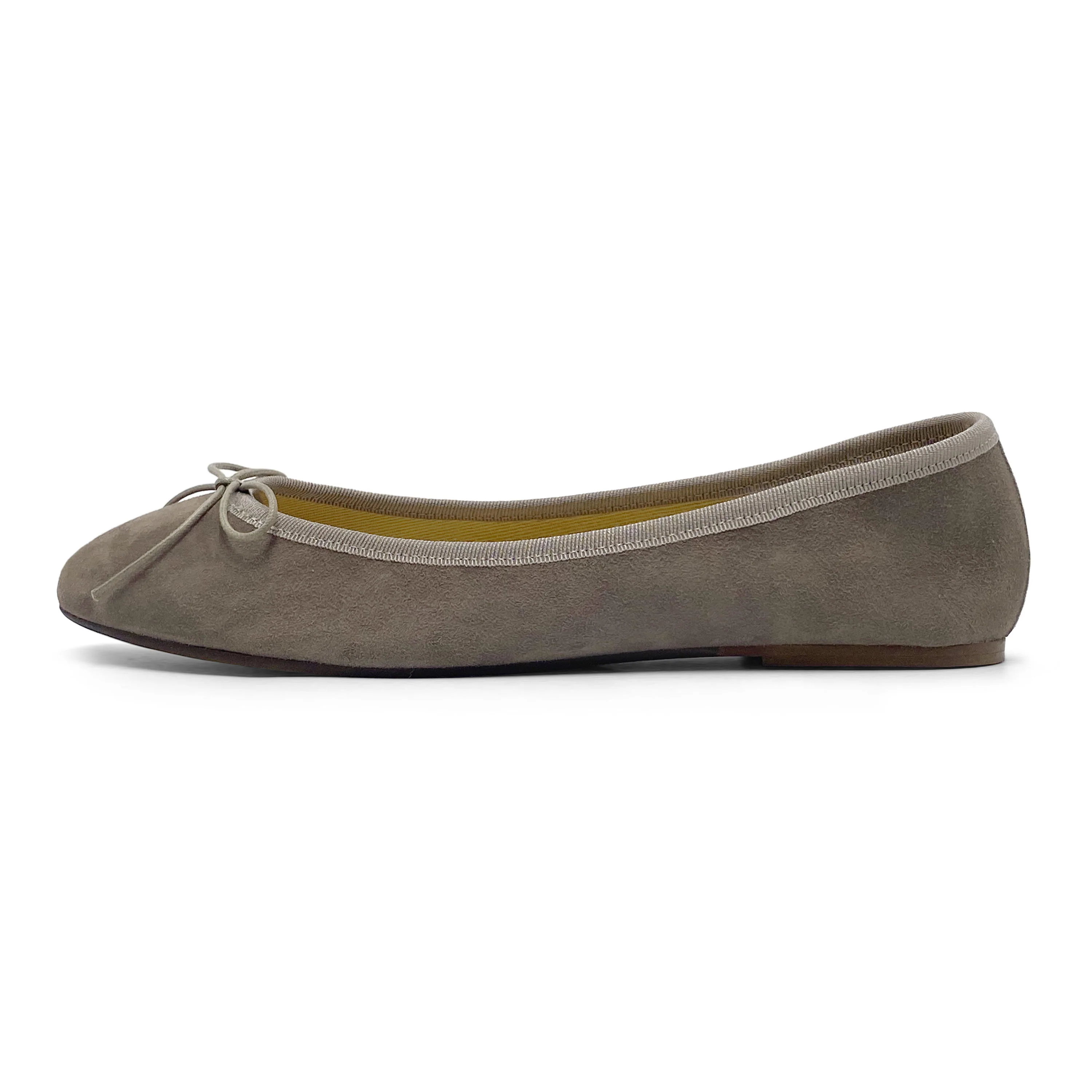 Taupe suede ballet flats - Image 4