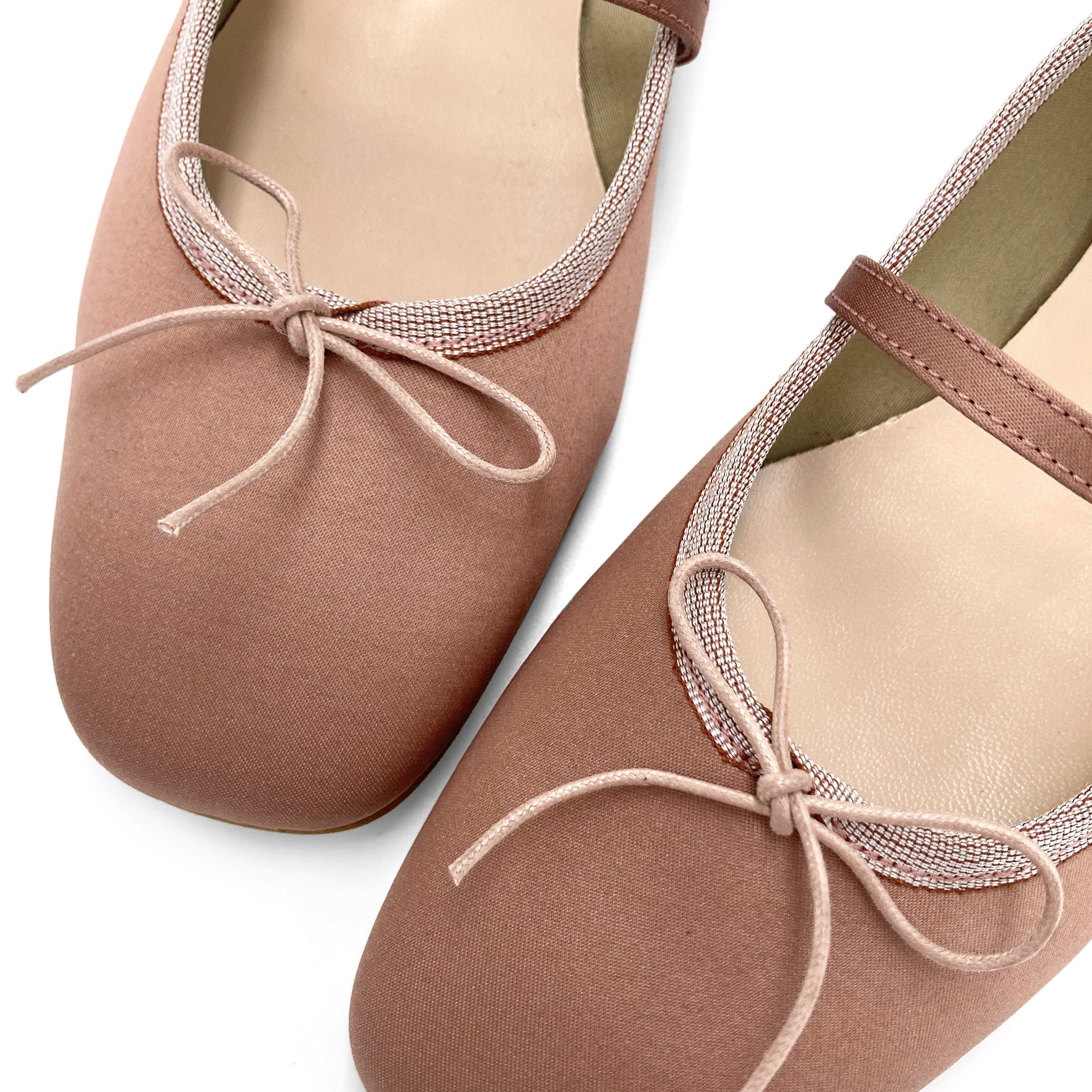 TT Go Green collection antique pink satin Mary Jane ballet flats in eco fabric - Image 3