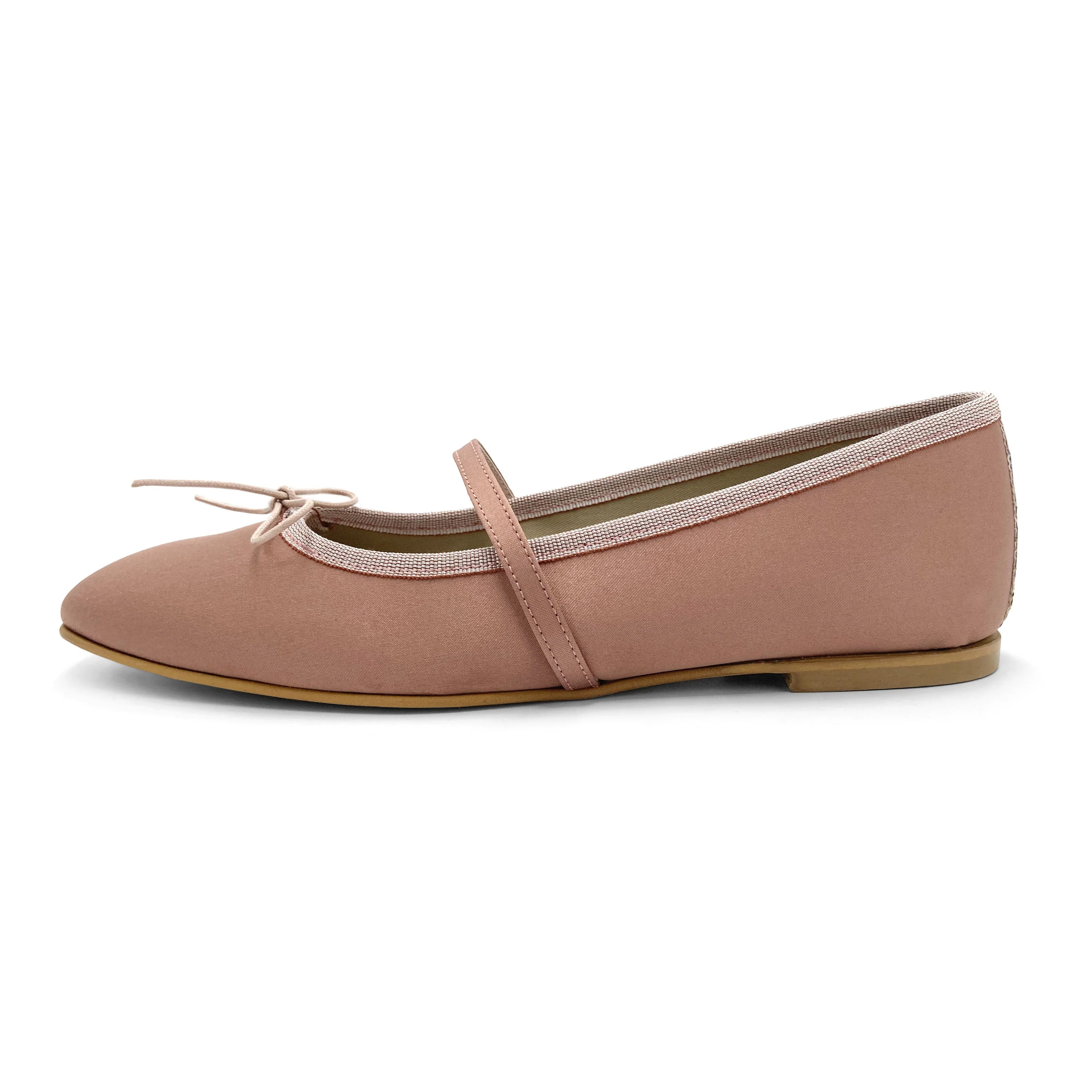TT Go Green collection antique pink satin Mary Jane ballet flats in eco fabric - Image 4