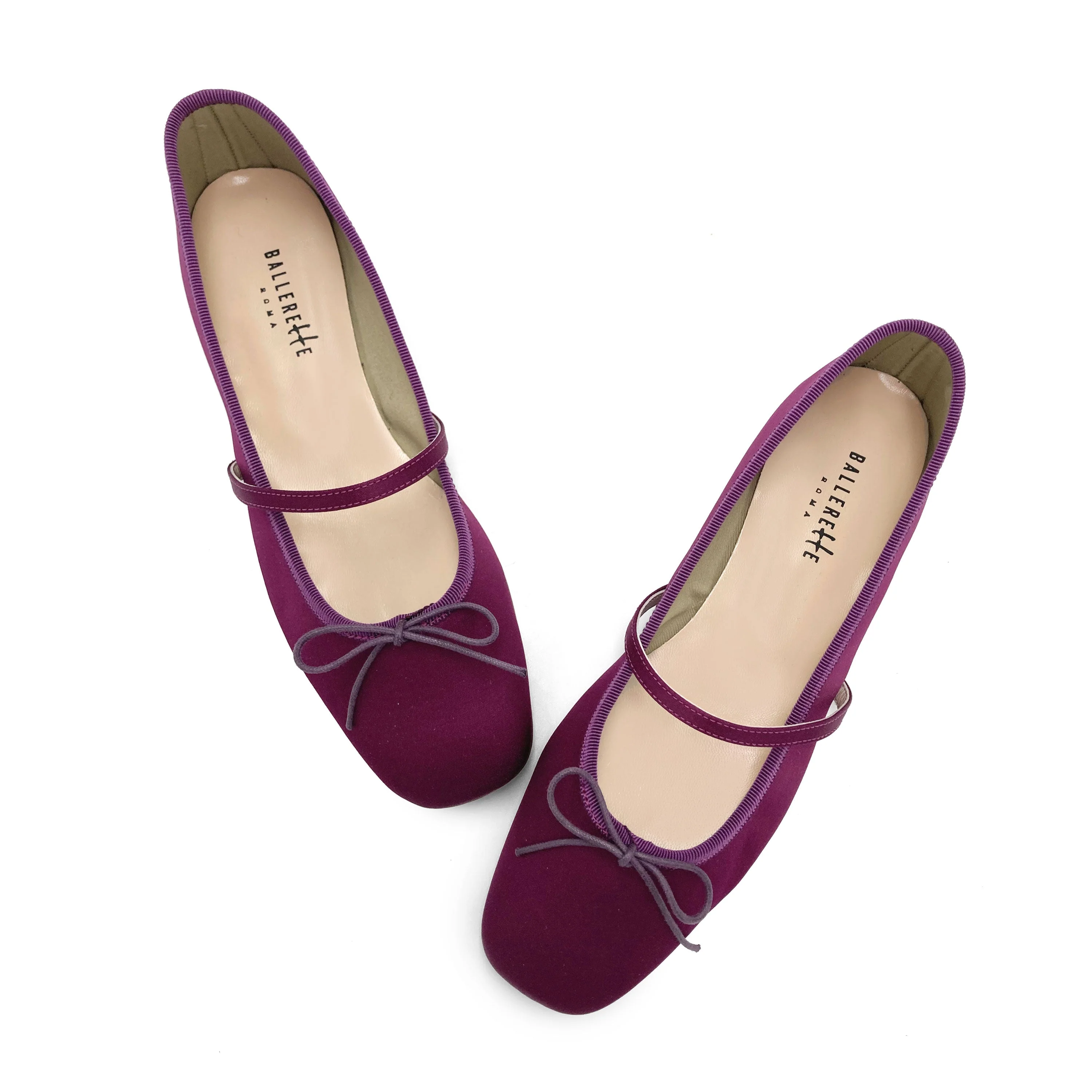TT Go Green collection fuchsia satin Mary Jane ballet flats in eco fabric - Image 2